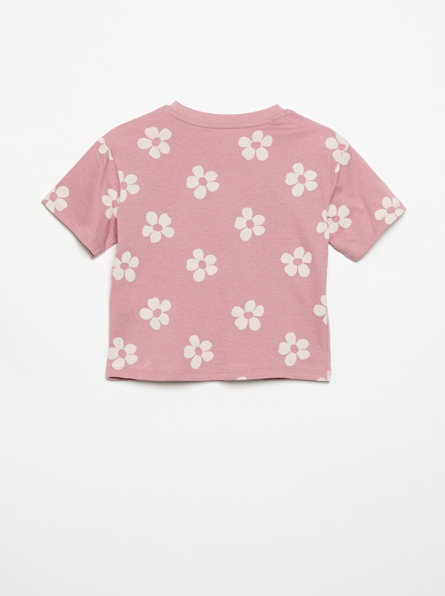 Pyjama short 2 pièces en jersey imprimé - Rose