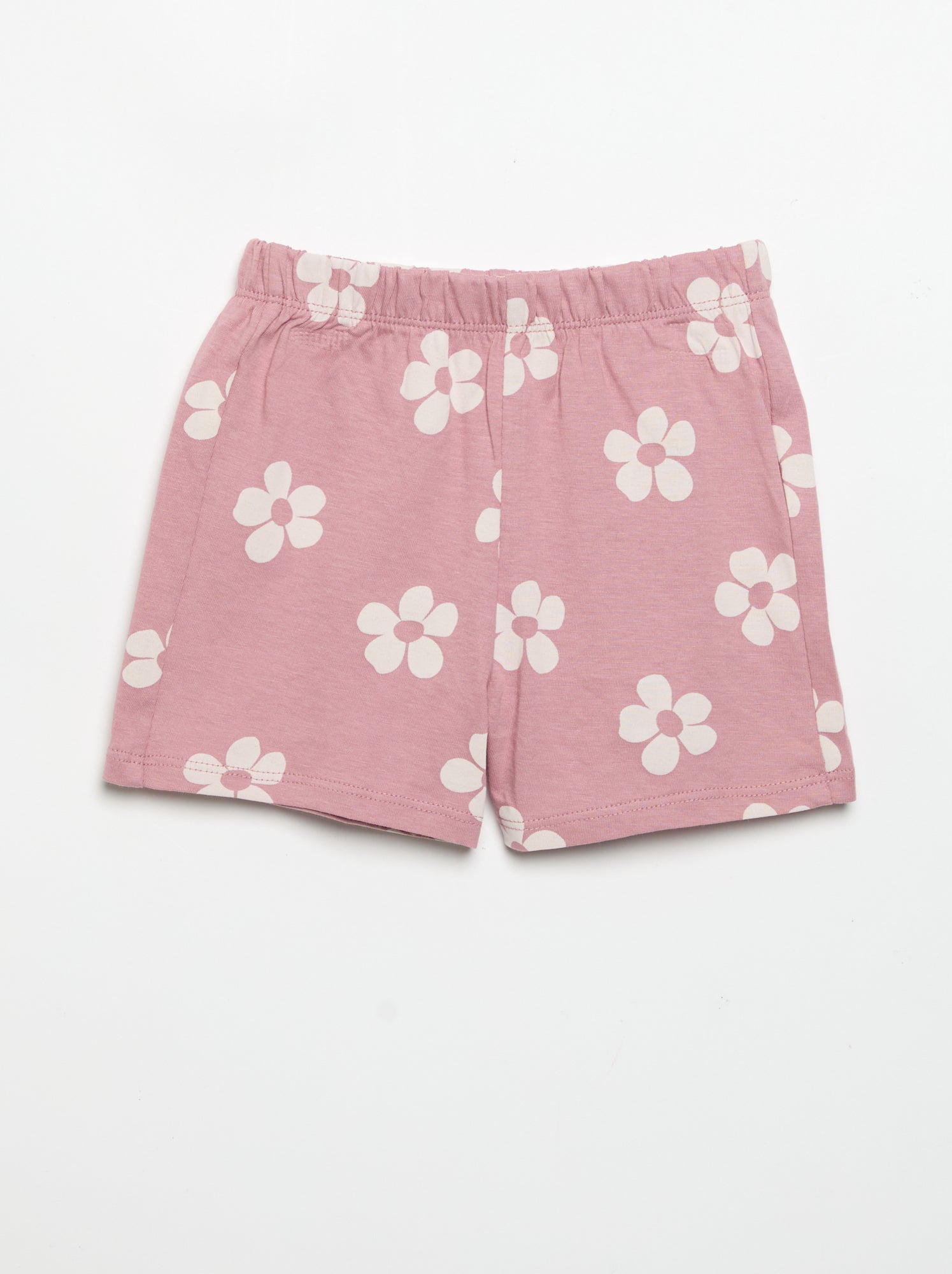 Pyjama short 2 pièces en jersey imprimé - Rose
