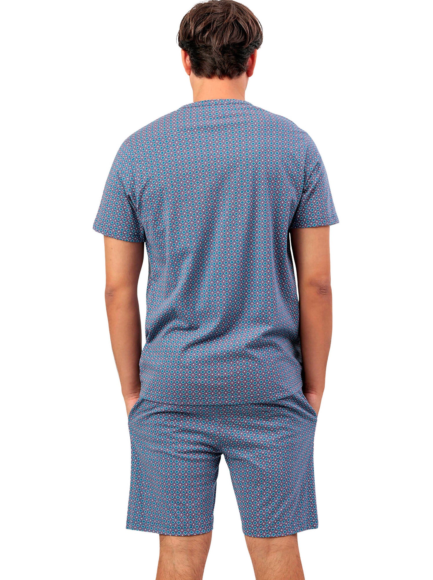 Pyjama short chemise manches courtes sterling - Bleu