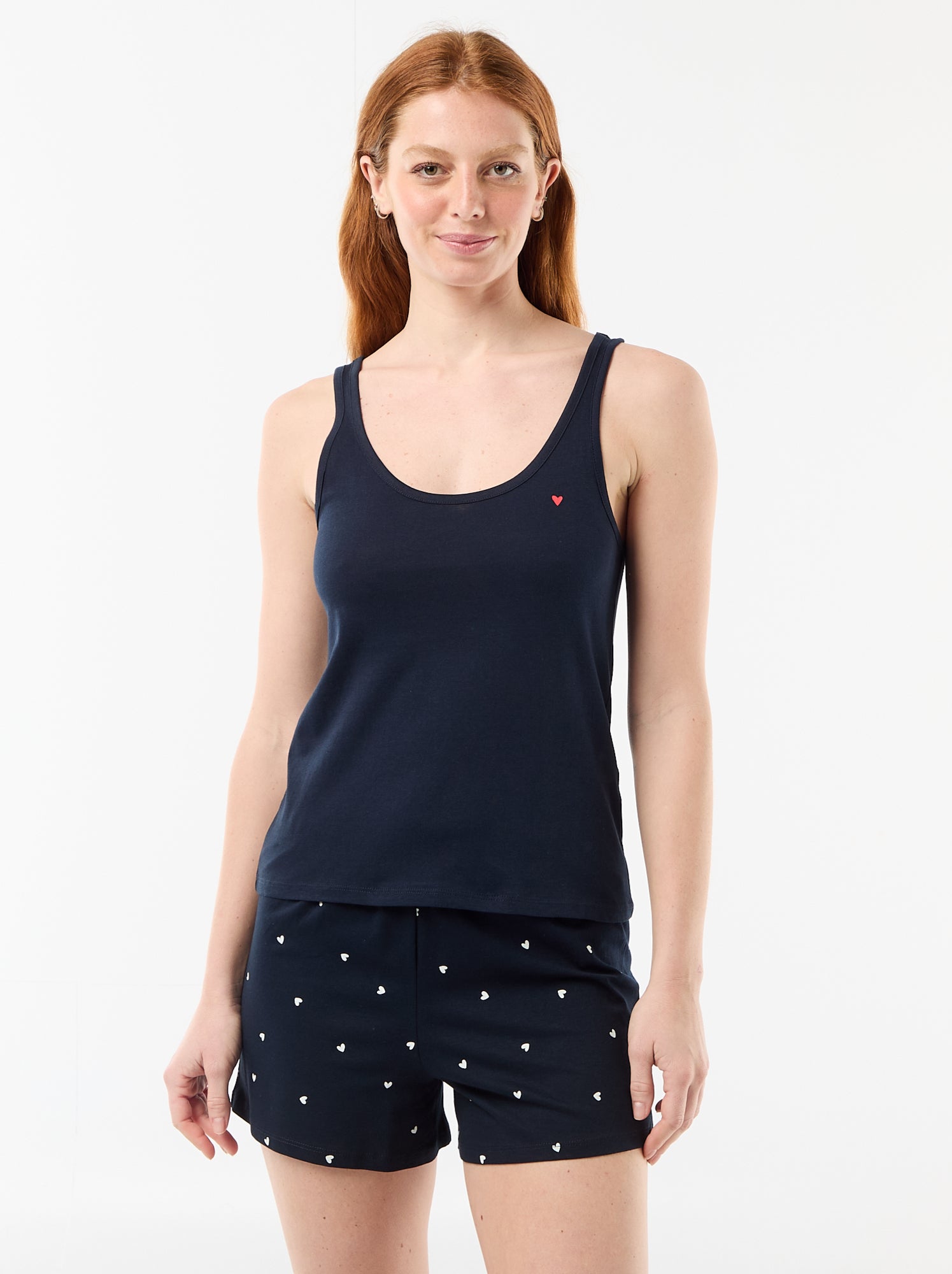 Pyjama short imprimé - 2 pièces - Bleu (EXM39_2)