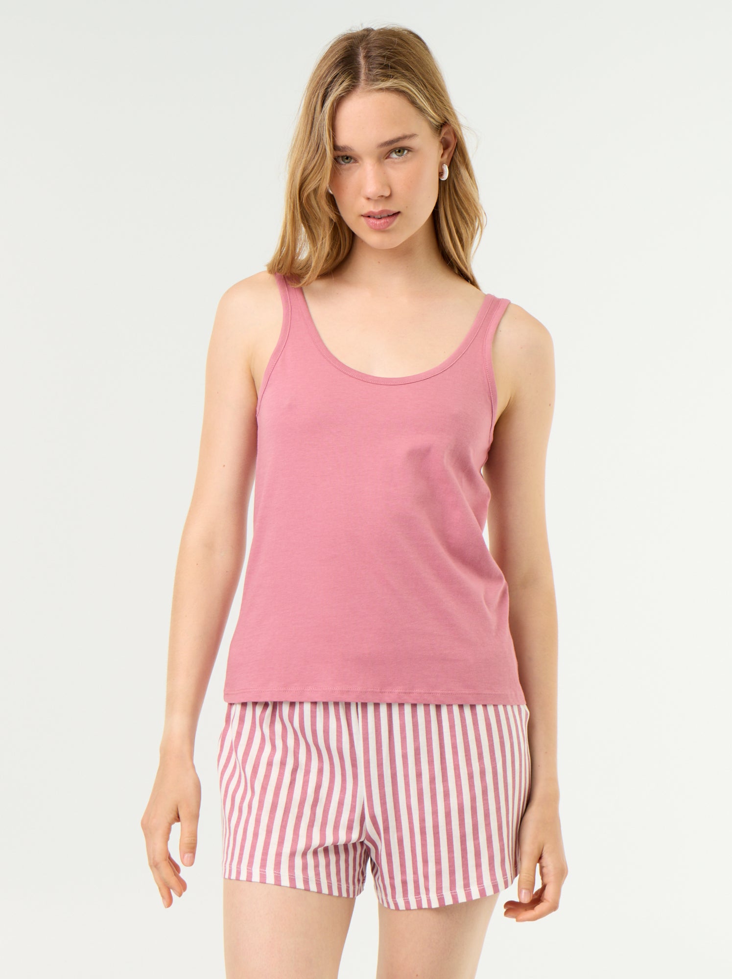 Pyjama short imprimé - 2 pièces - Rose (EXM39_6)