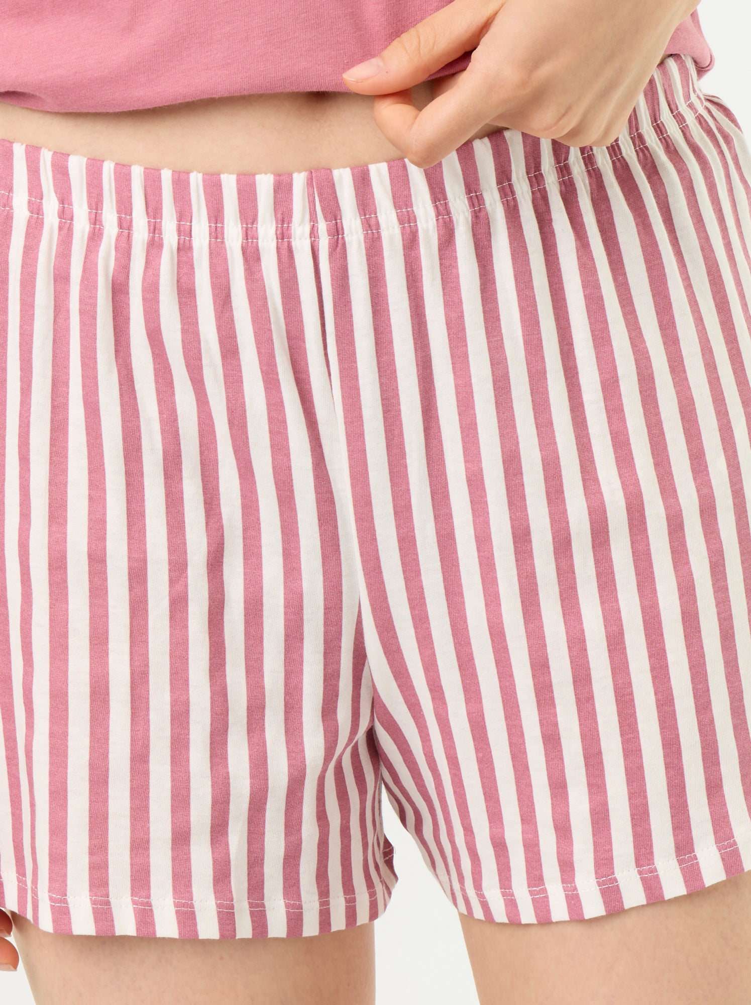 Pyjama short imprimé - 2 pièces - Rose (EXM39_6)