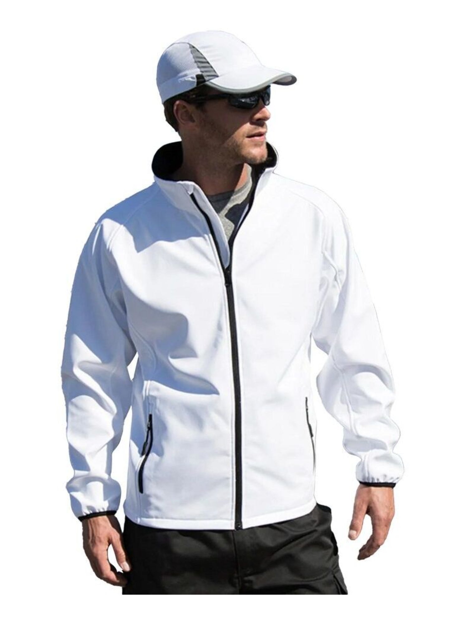 Result Core Veste Soft Shell imprimable pour hommes - Blanc Noir