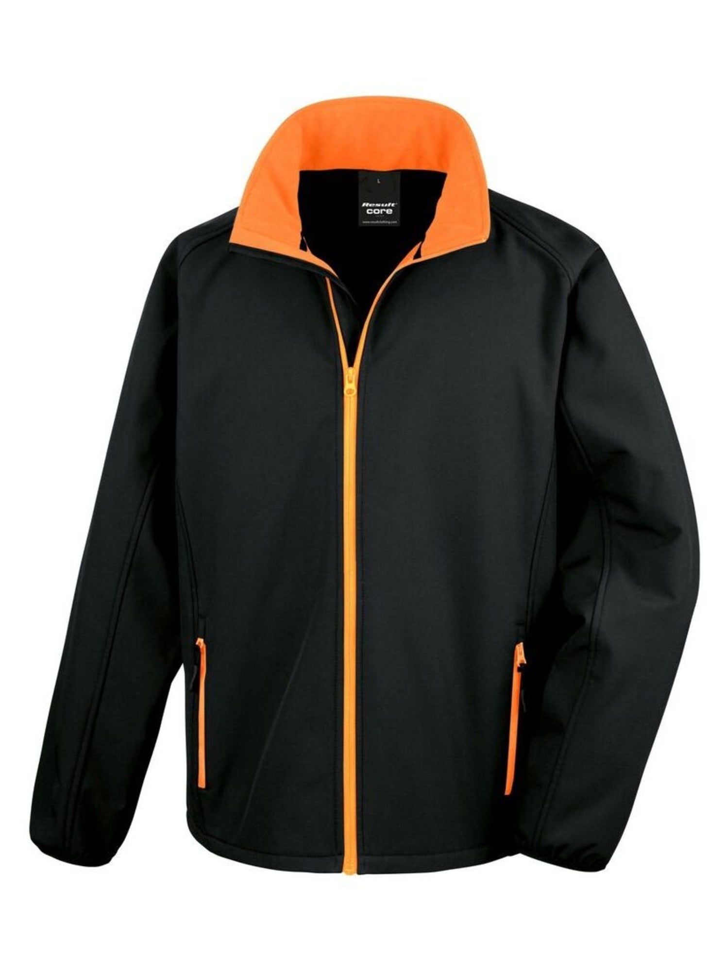 Result Core Veste Soft Shell imprimable pour hommes - Noir Orange