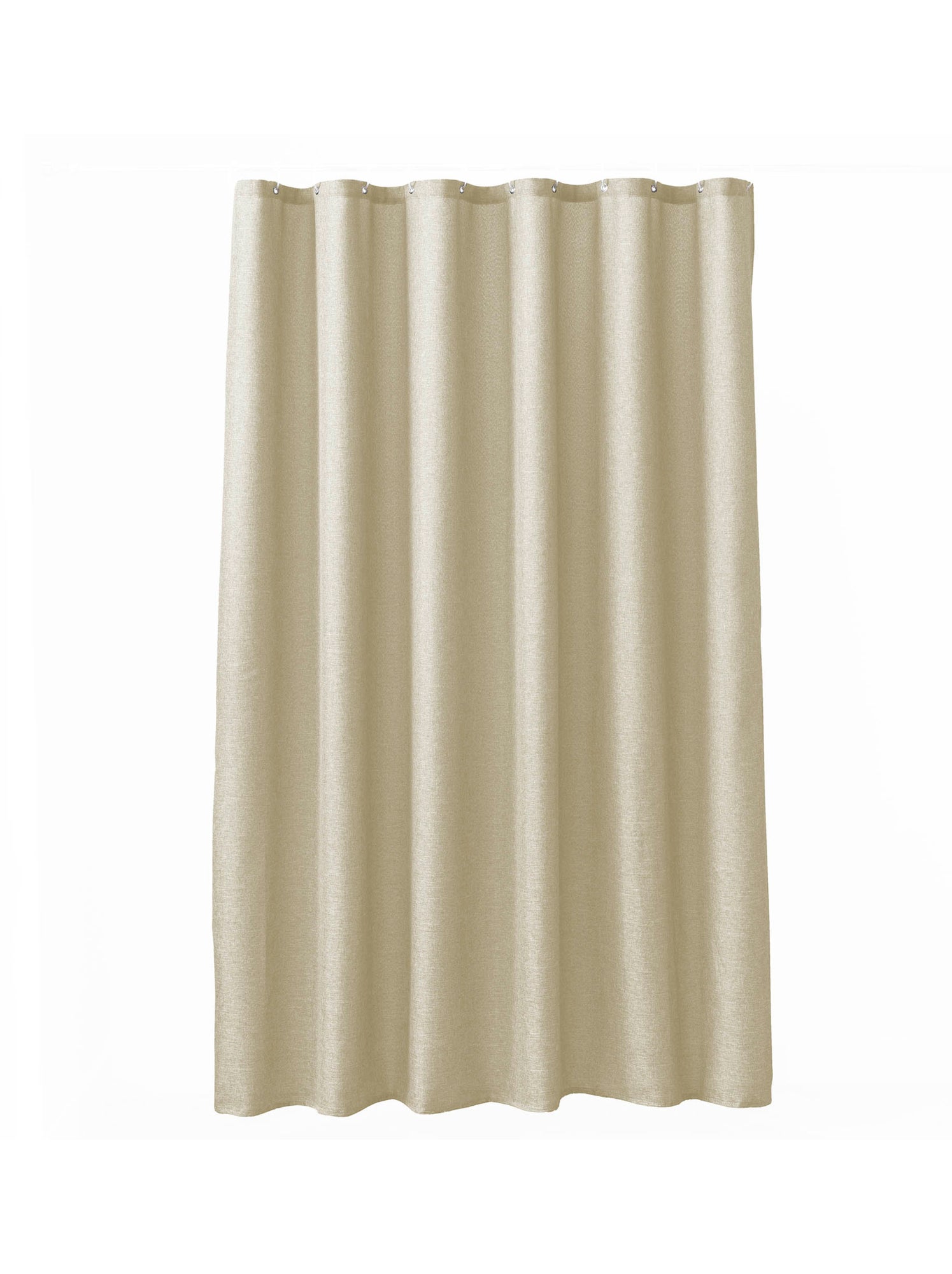 Rideau de douche uni aspect chambray avec crochets - Beige