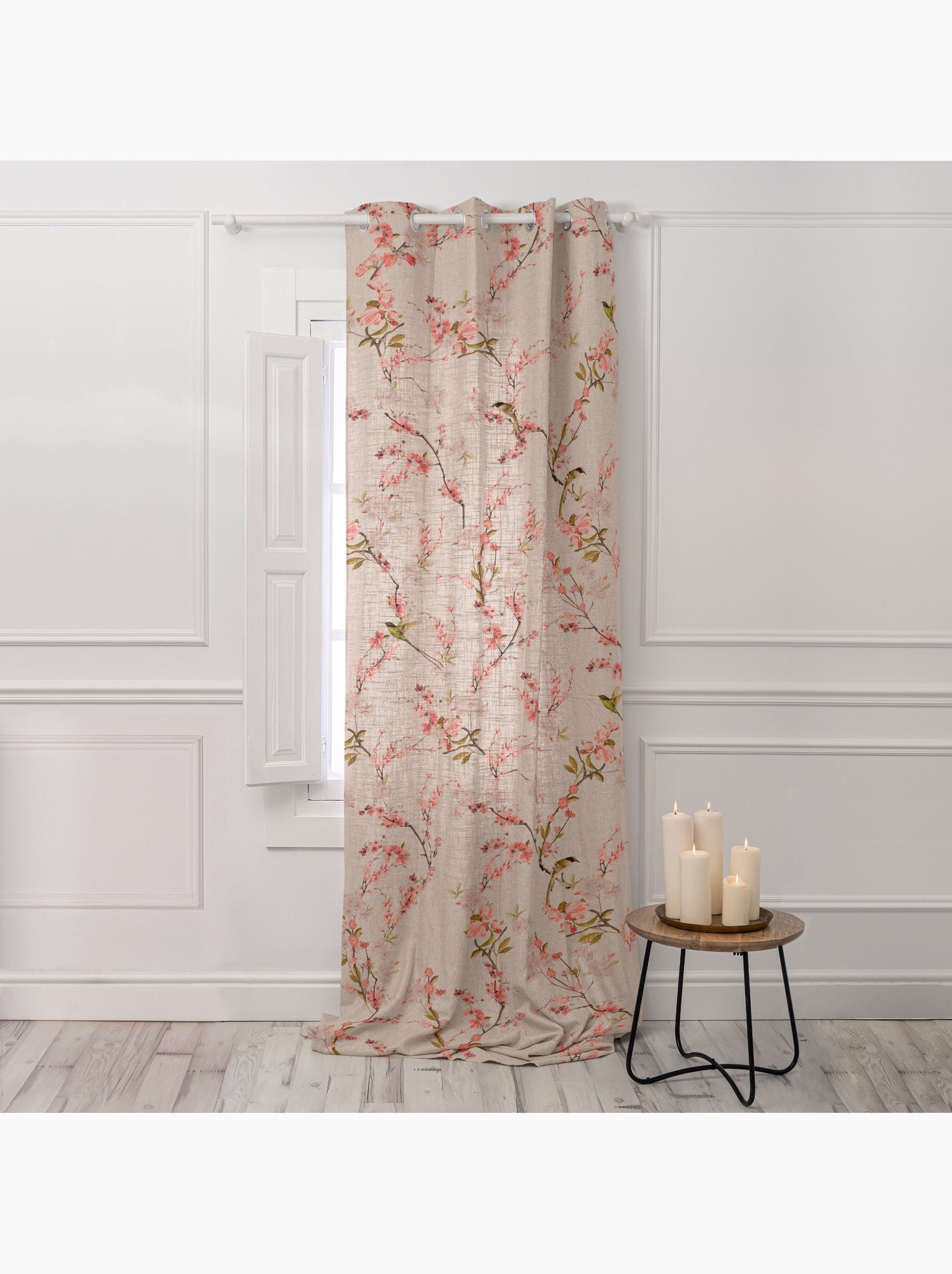 Rideau lin chinoiserie "happyfriday" - Multicolore