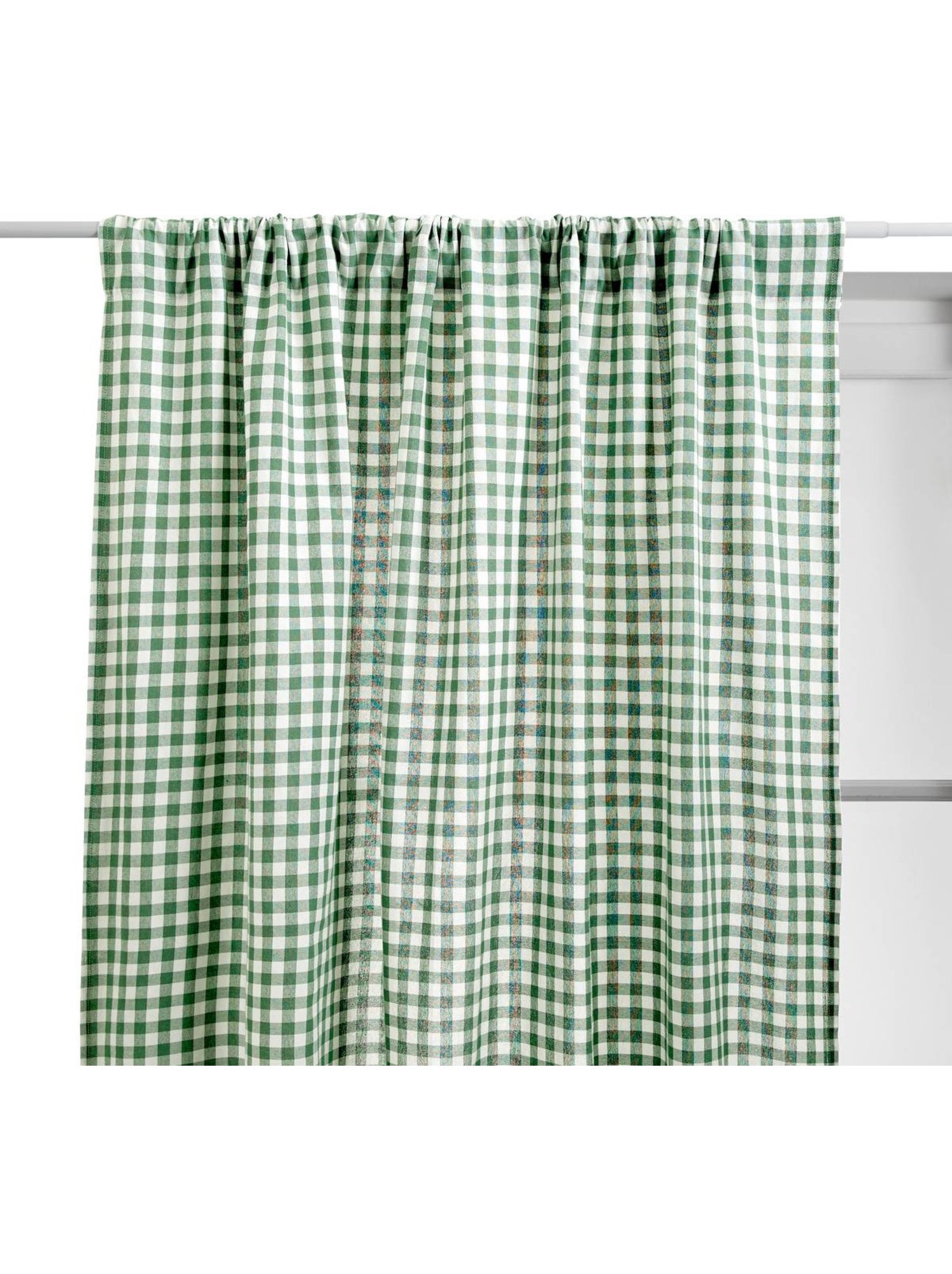 Rideau motif vichy en coton groove - Vert