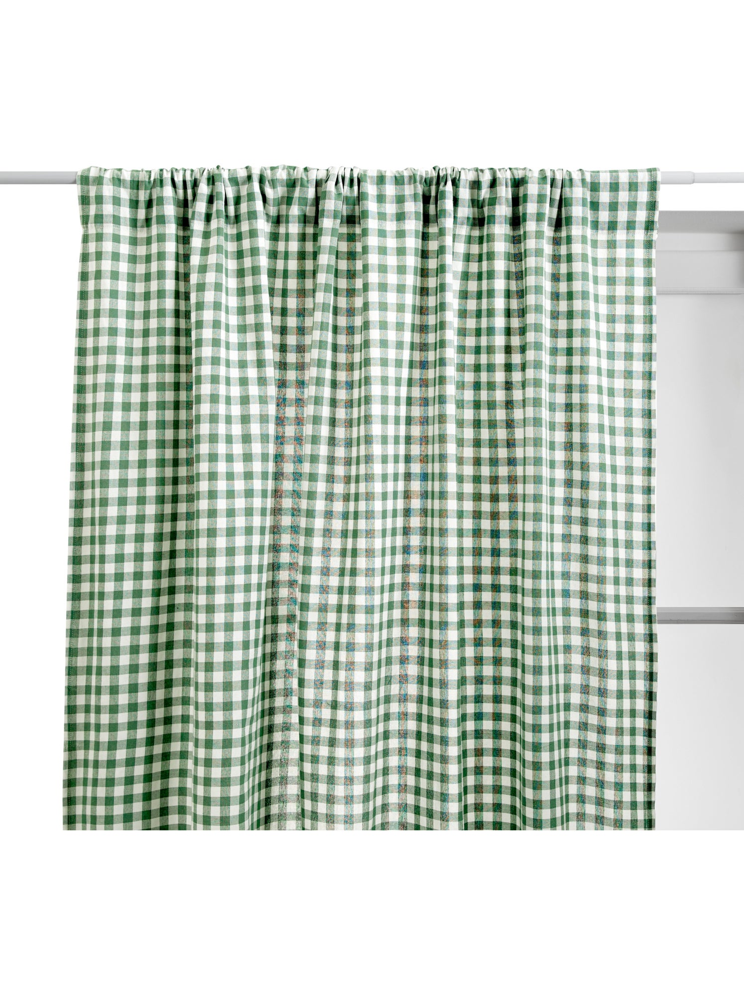 Rideau motif vichy en coton groove - Vert