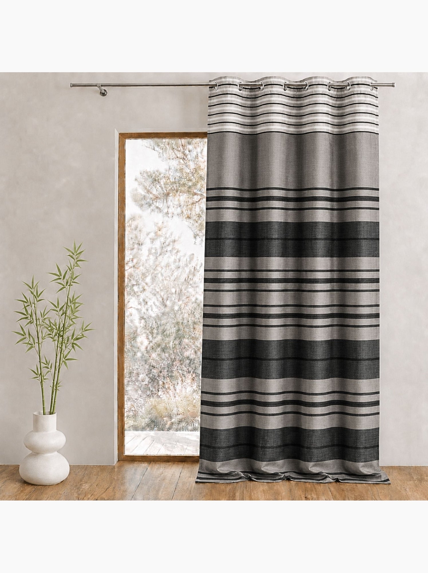 Rideau shantung rayure chenille - Taupe