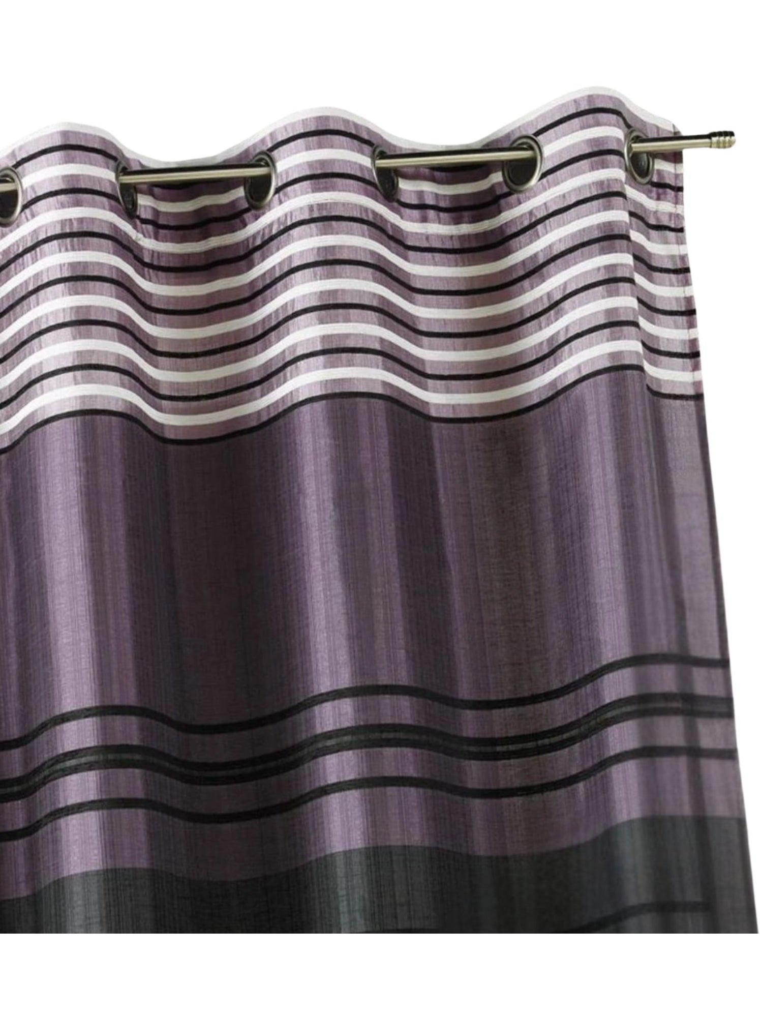 Rideau shantung rayure chenille - Violet prune