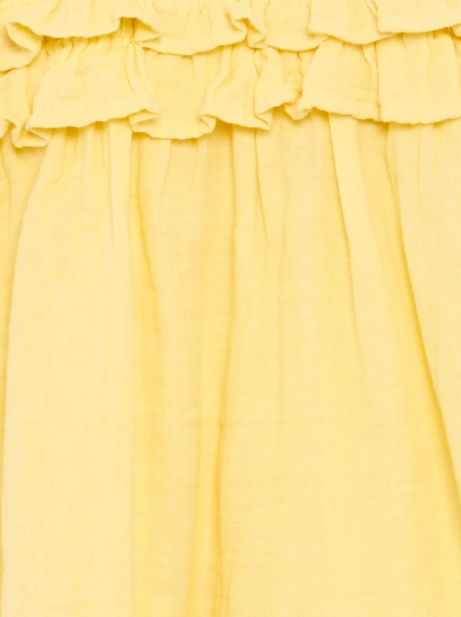 Robe à bretelles smokée avec volants - Jaune