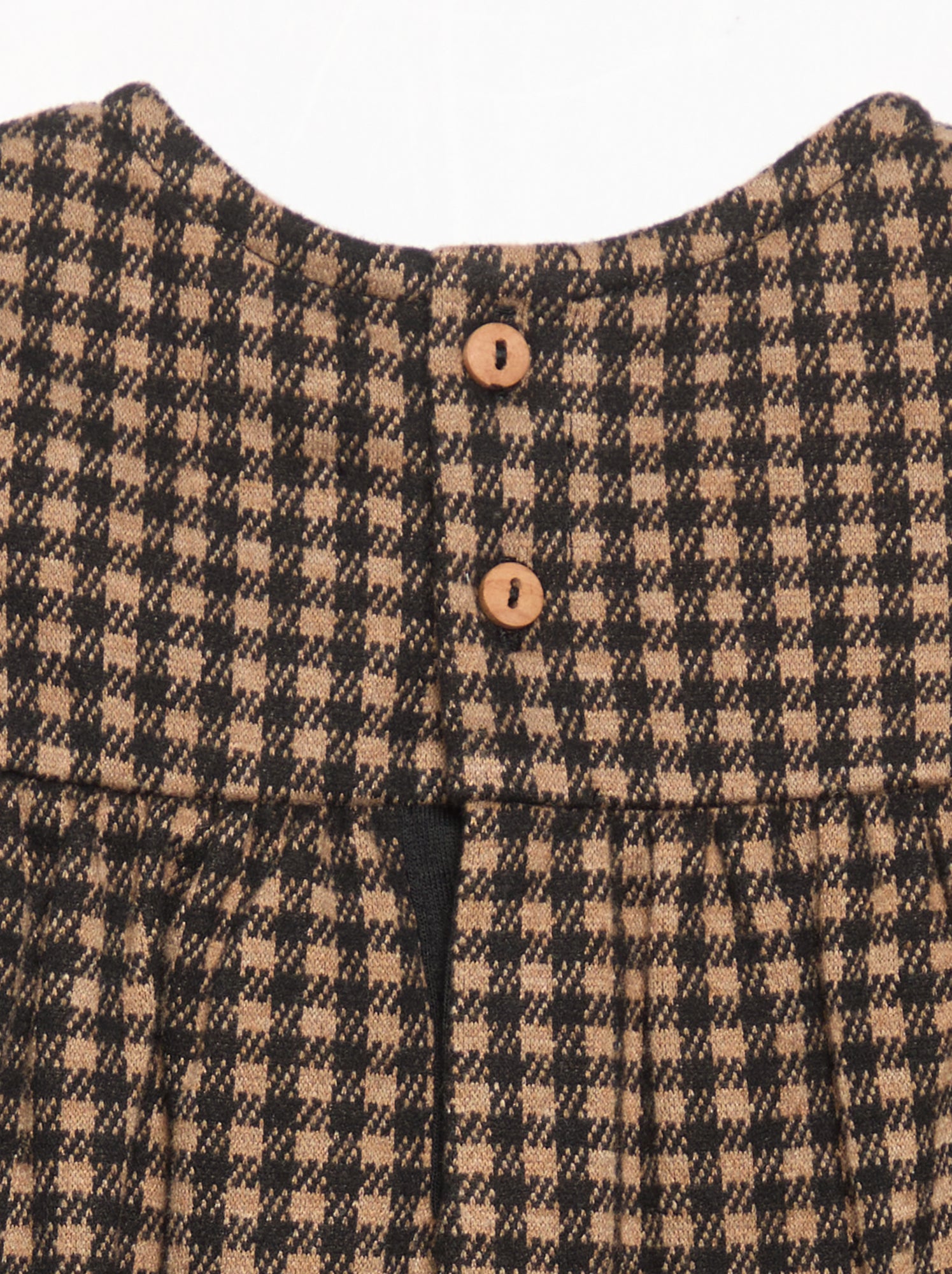 Robe à carreaux et manches longues - Beige (GJG16_1)