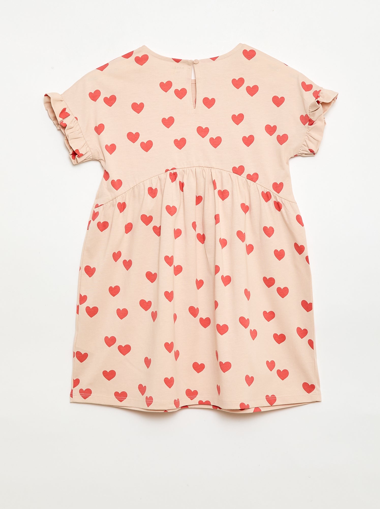 Robe à manches courtes en coton - Beige
