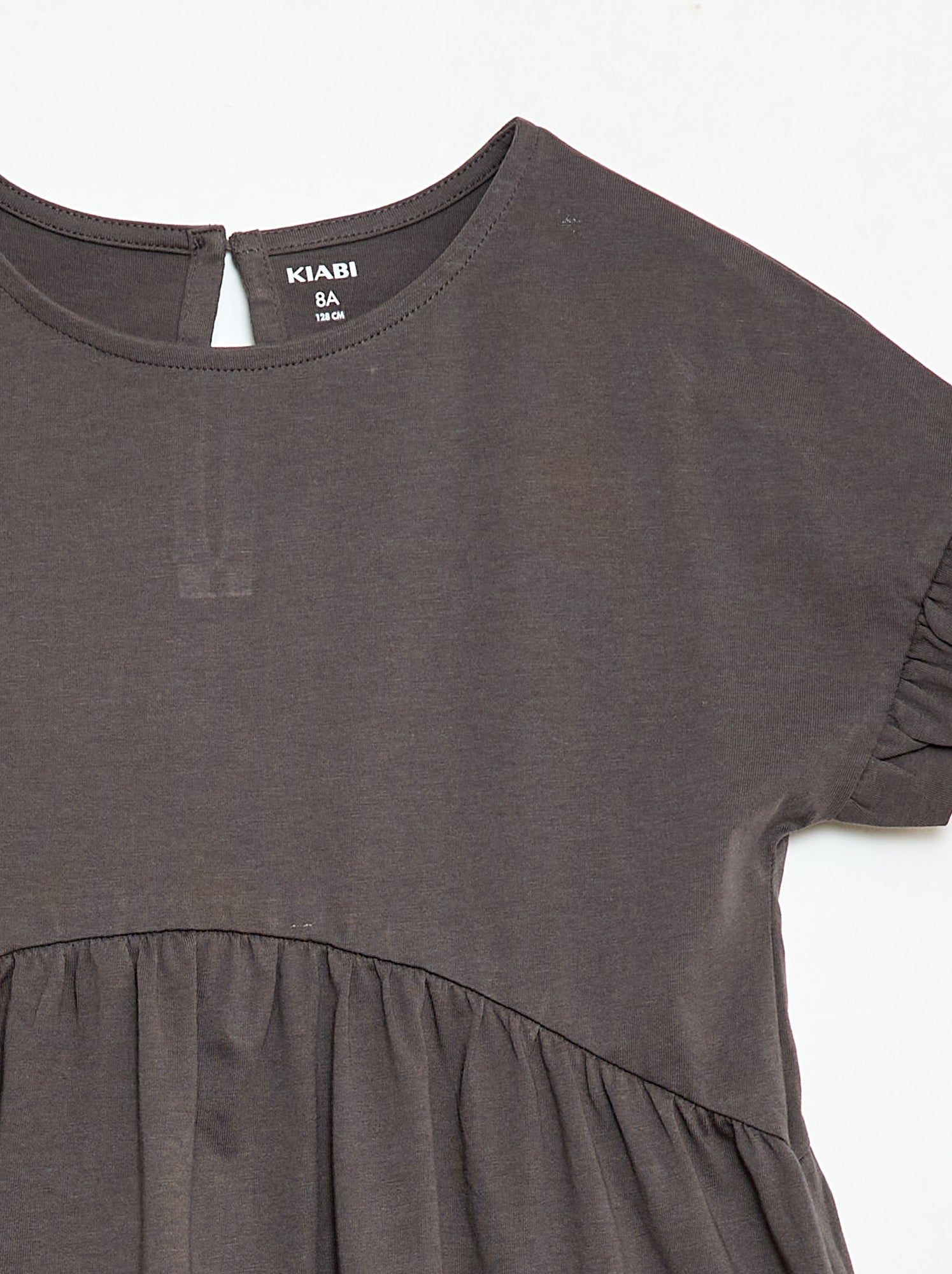 Robe à manches courtes en coton - Gris
