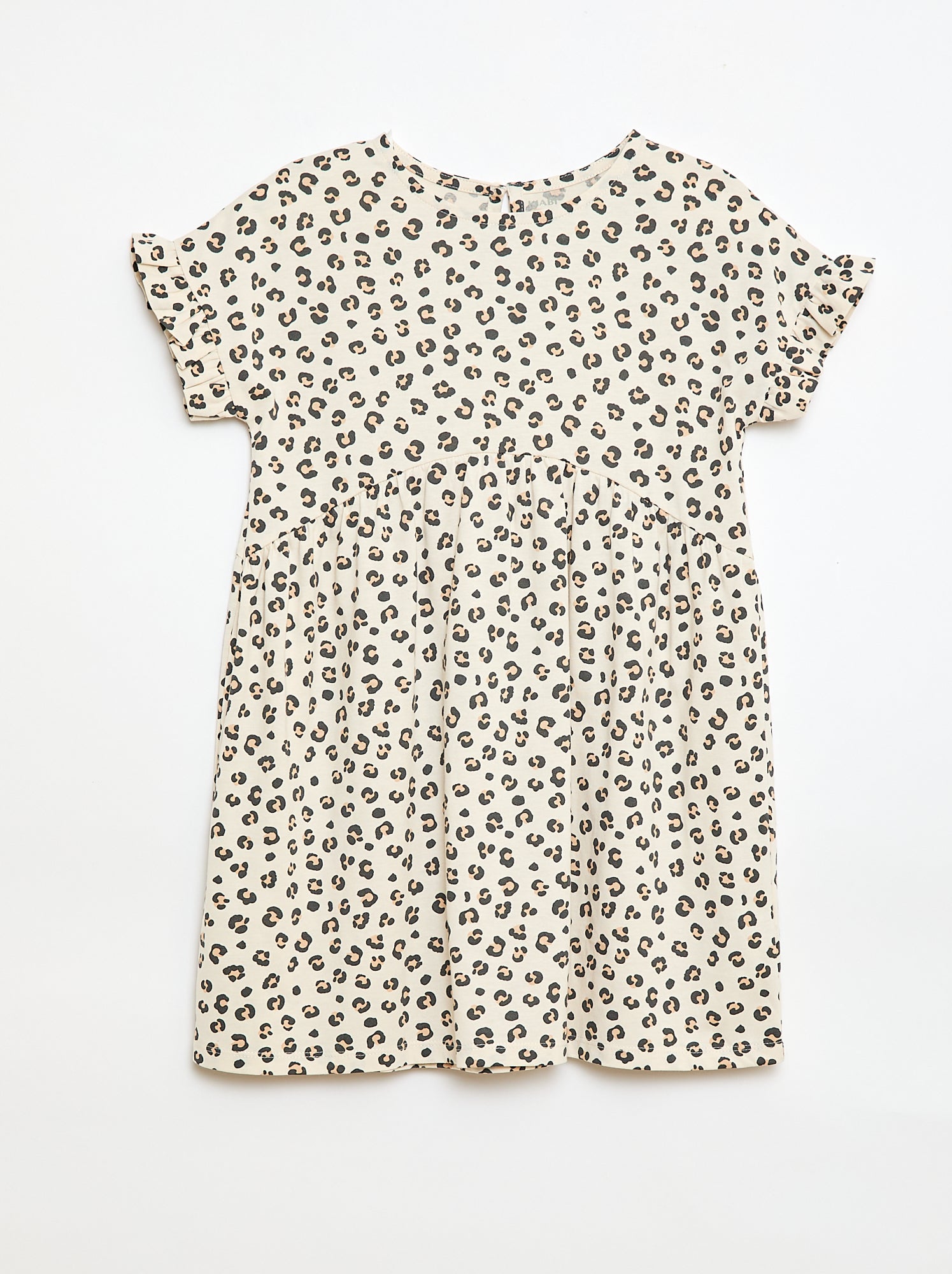 Robe à manches courtes en coton - Léopard