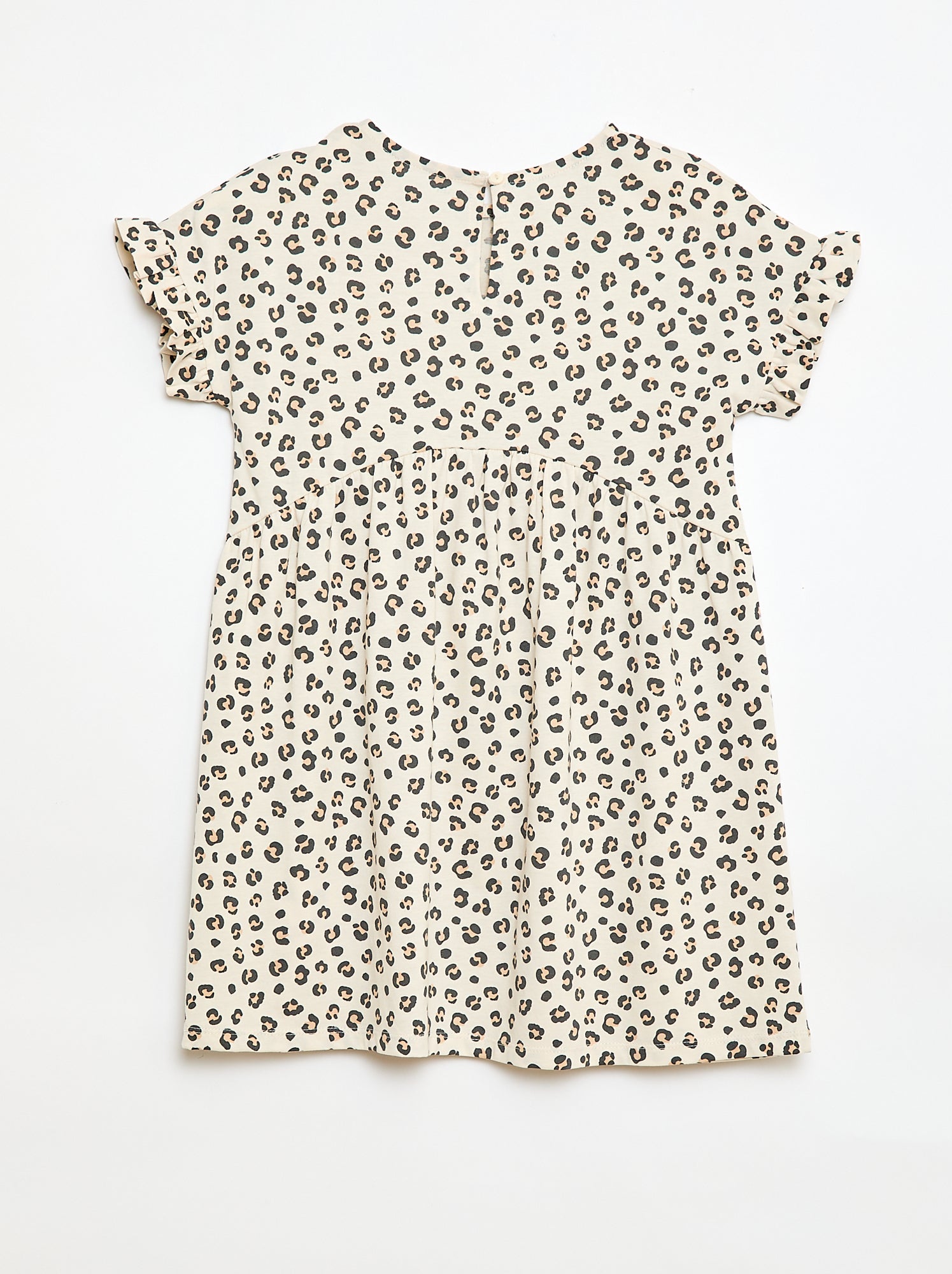 Robe à manches courtes en coton - Léopard