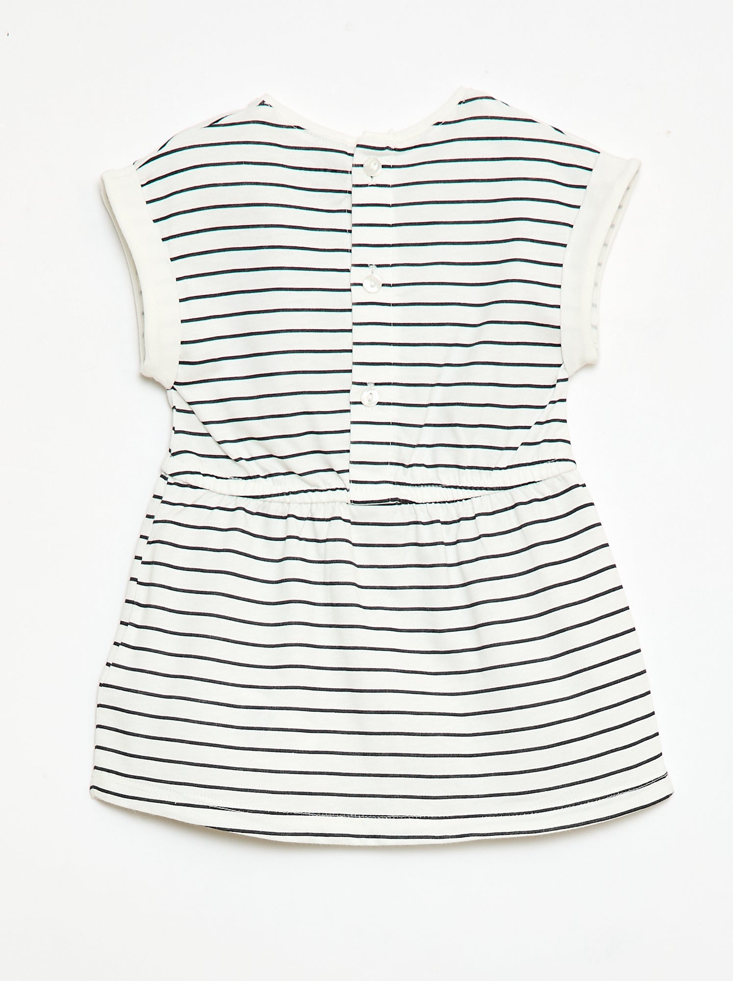 Robe à manches courtes en jersey de coton - Blanc (FDJ13_1)