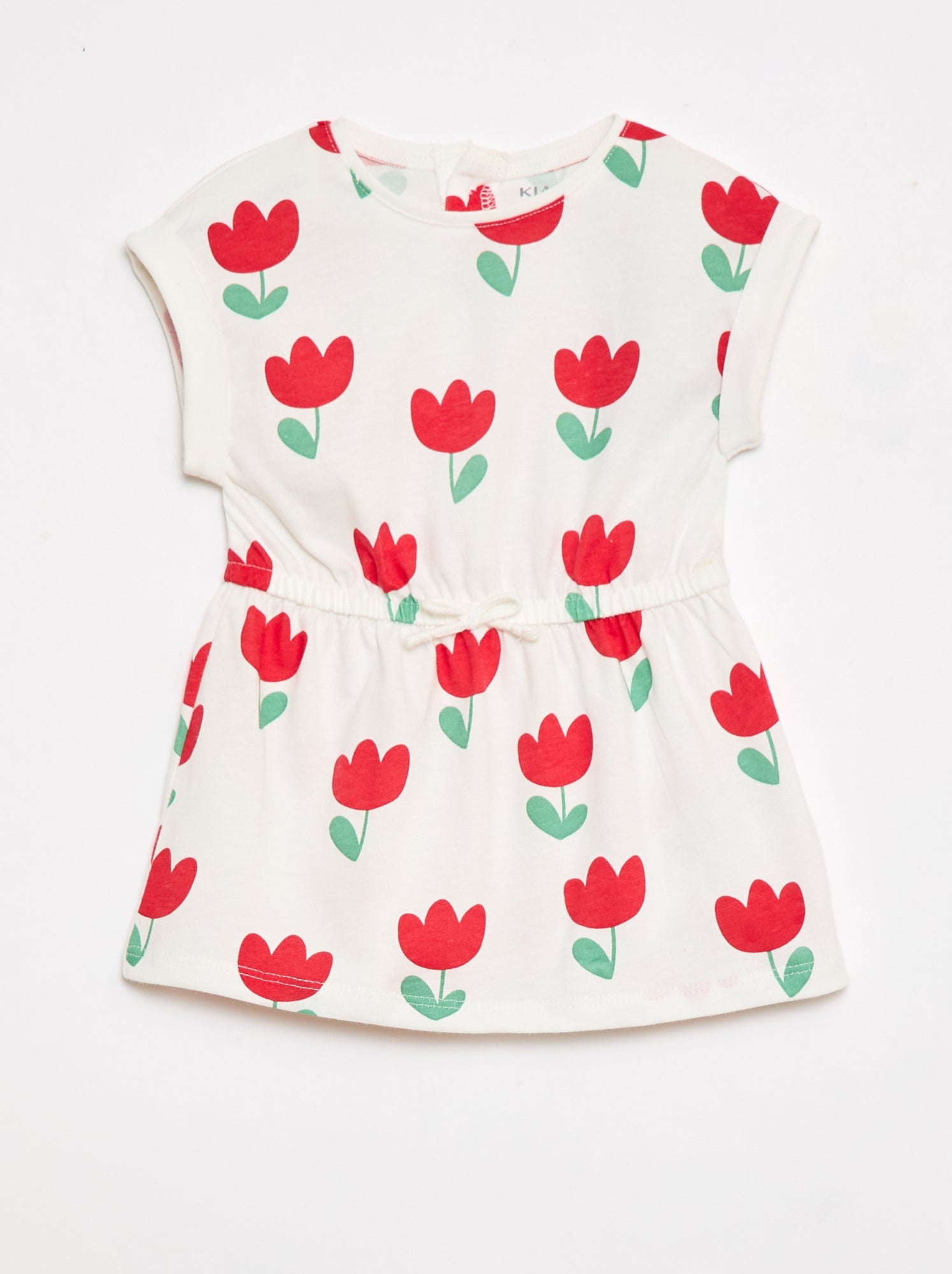 Robe à manches courtes en jersey de coton - Blanc (FDJ13_6)