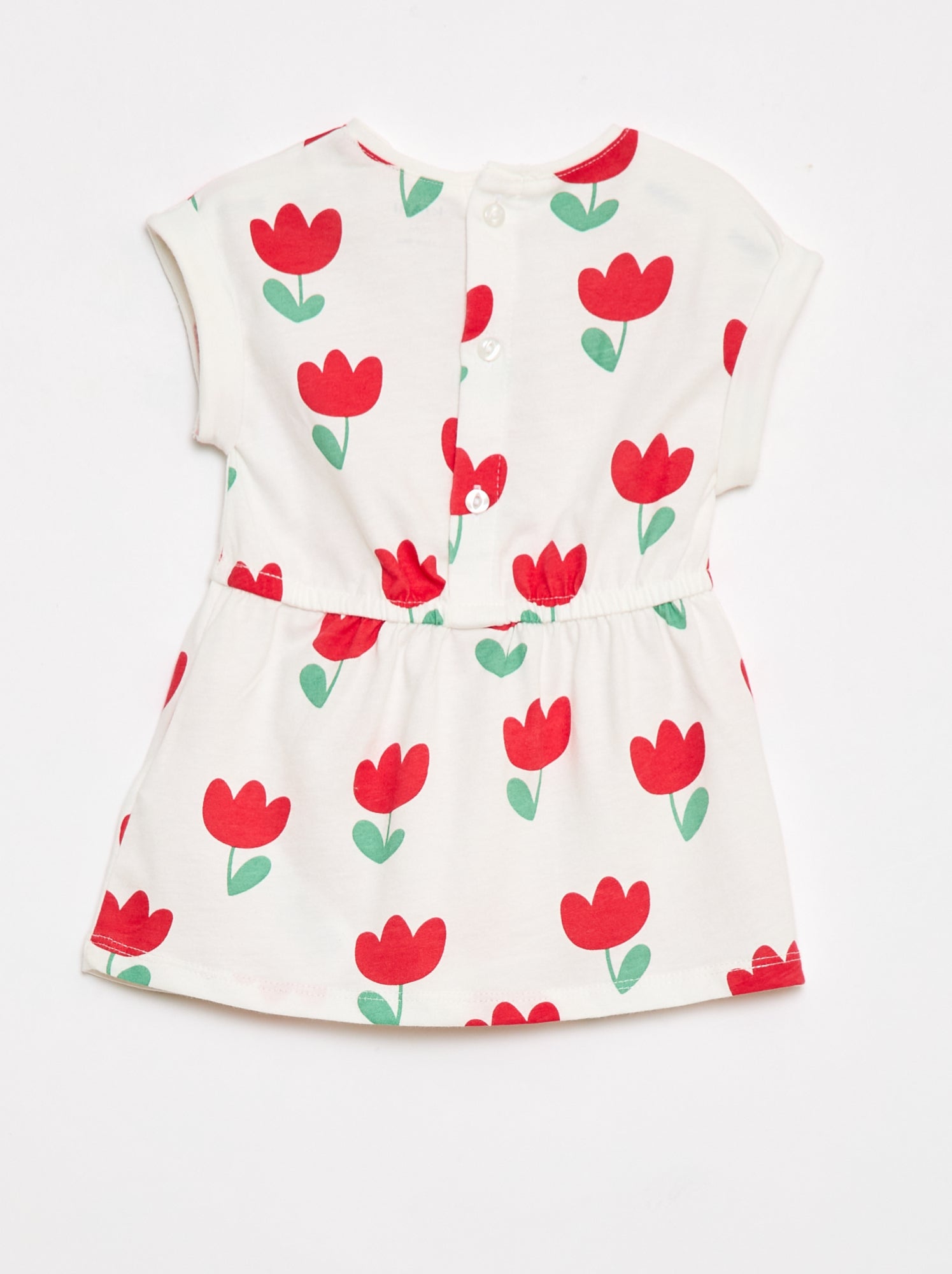Robe à manches courtes en jersey de coton - Blanc (FDJ13_6)
