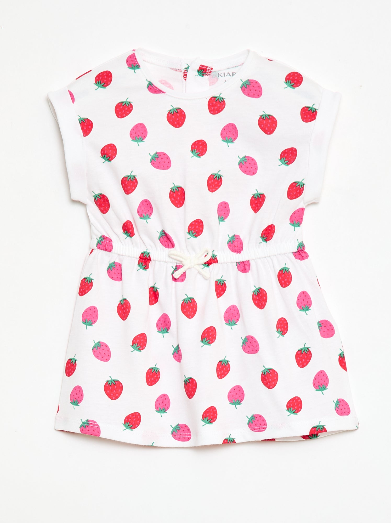 Robe à manches courtes en jersey de coton - Blanc (FDJ13_8)