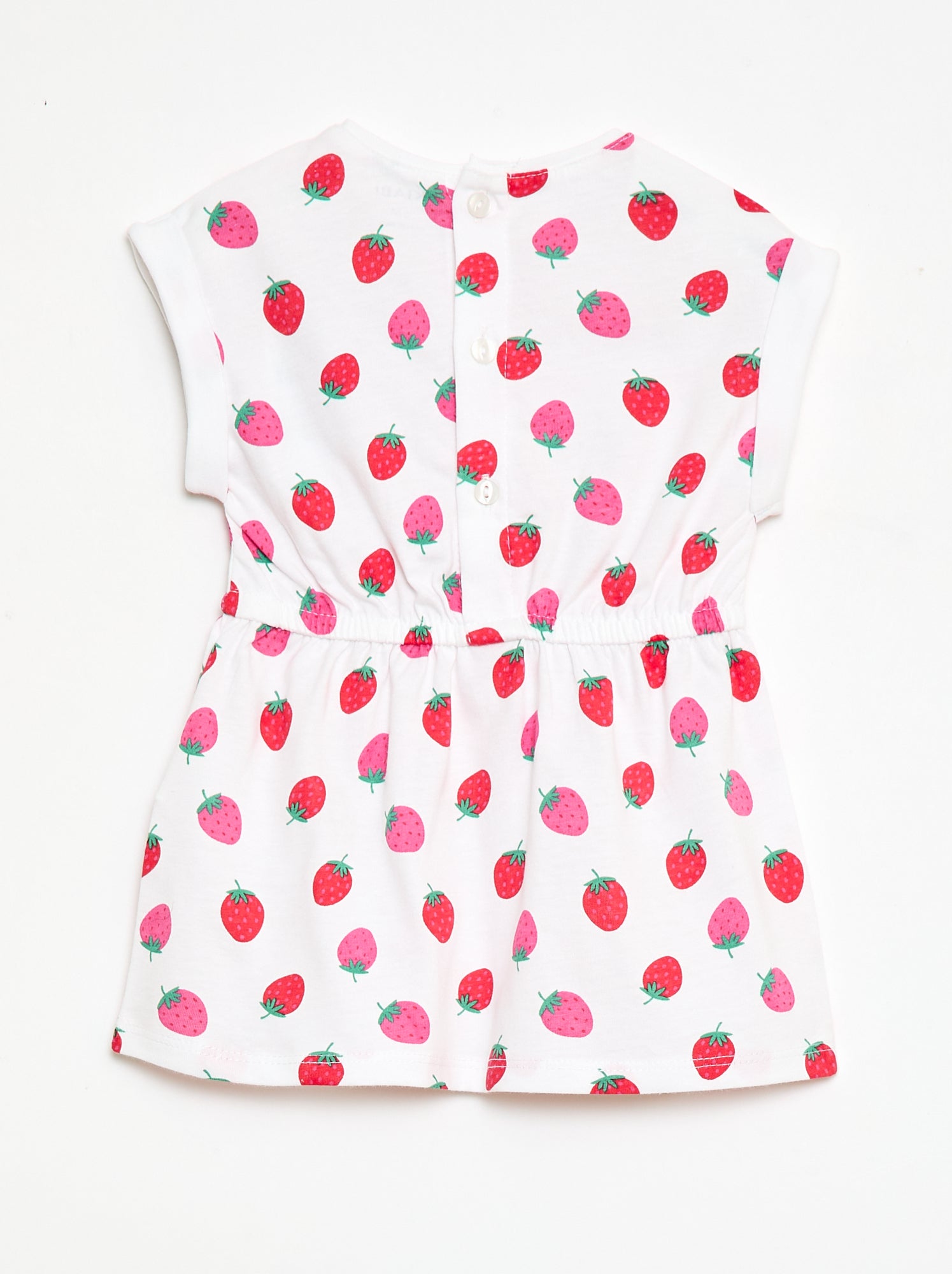 Robe à manches courtes en jersey de coton - Blanc (FDJ13_8)