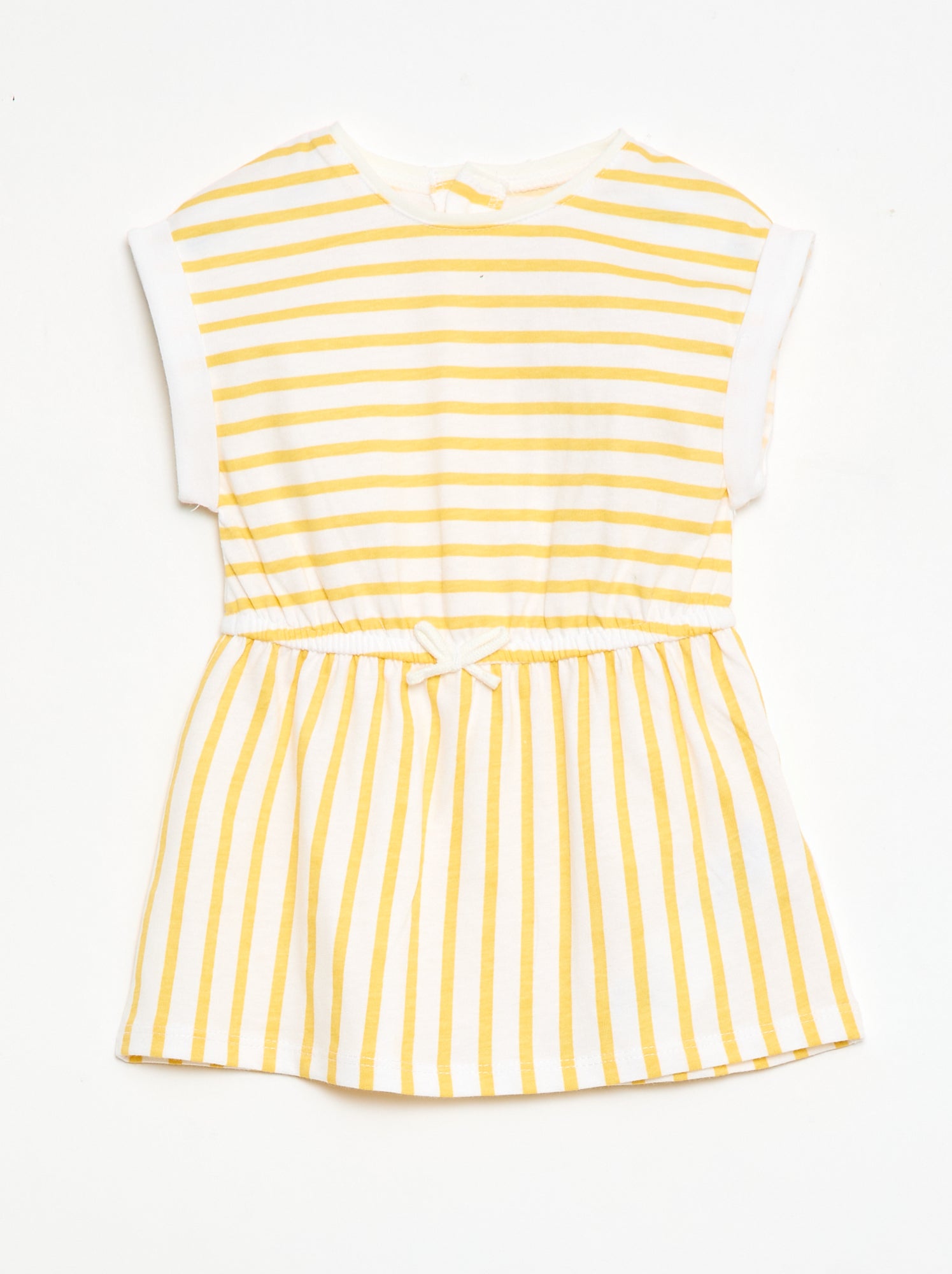 Robe à manches courtes en jersey de coton - Jaune
