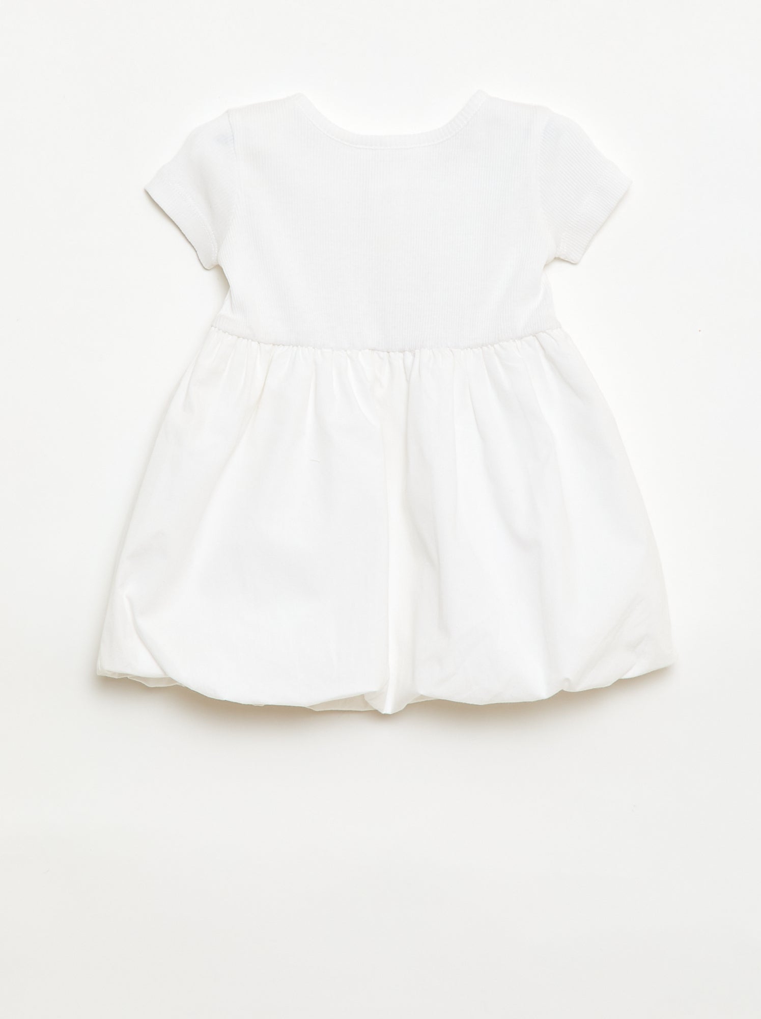 Robe à manches courtes forme boule - Blanc