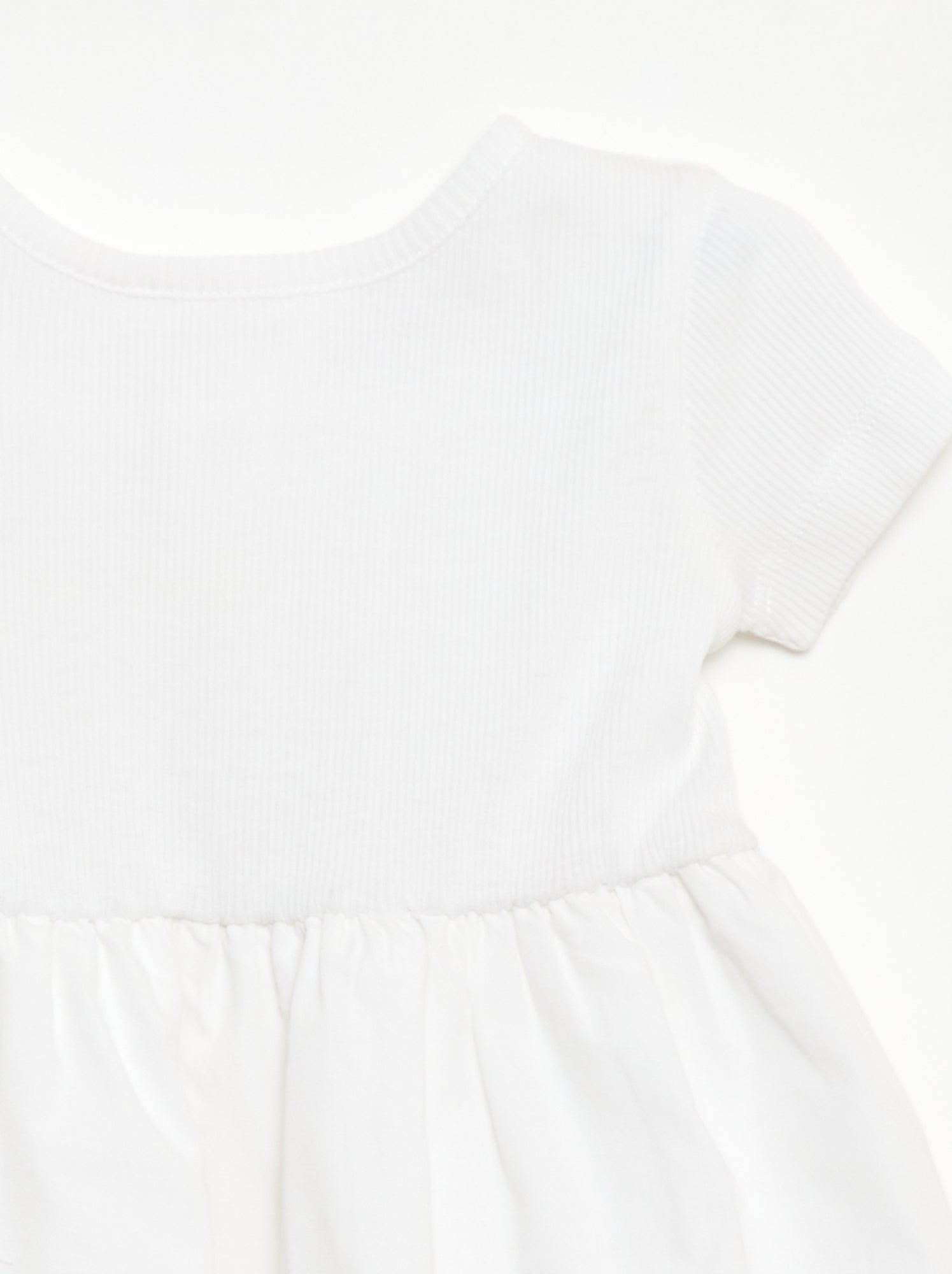 Robe à manches courtes forme boule - Blanc