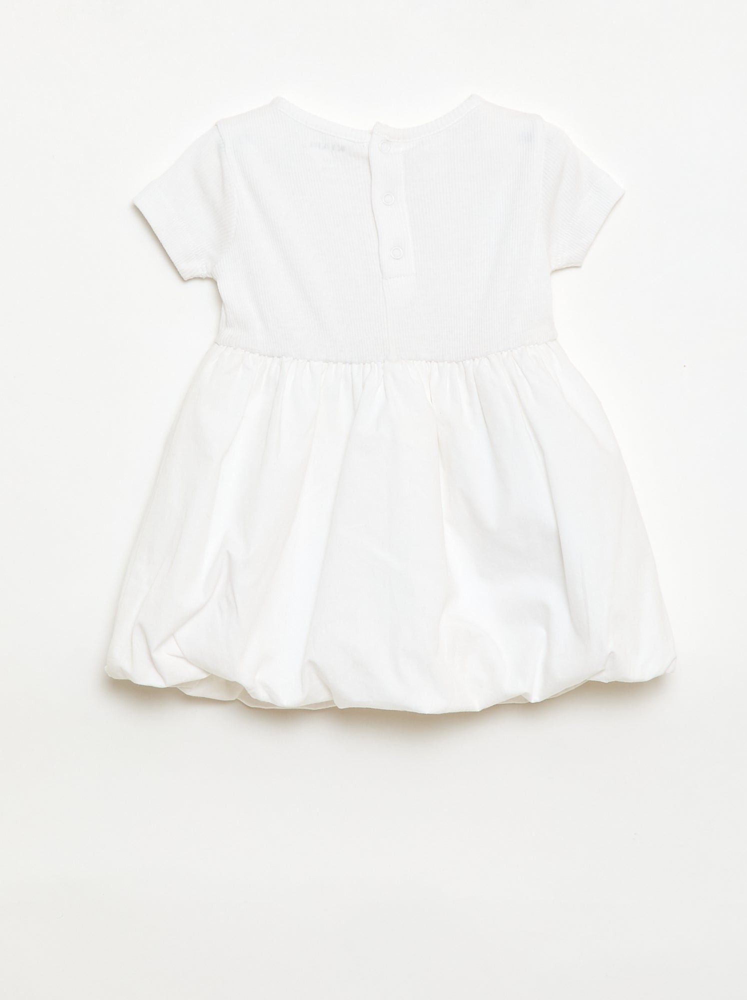 Robe à manches courtes forme boule - Blanc