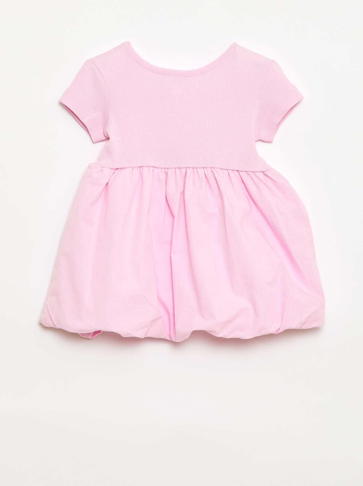 Robe à manches courtes forme boule - Rose (FEI07_2)
