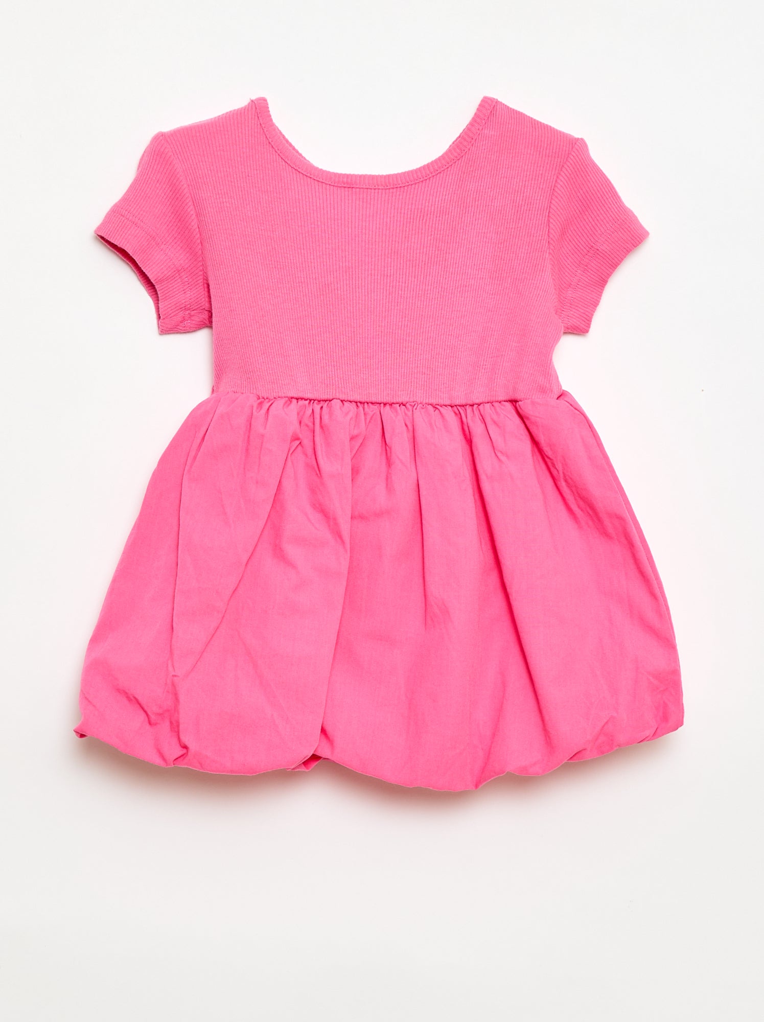 Robe à manches courtes forme boule - Rose (FEI07_4)
