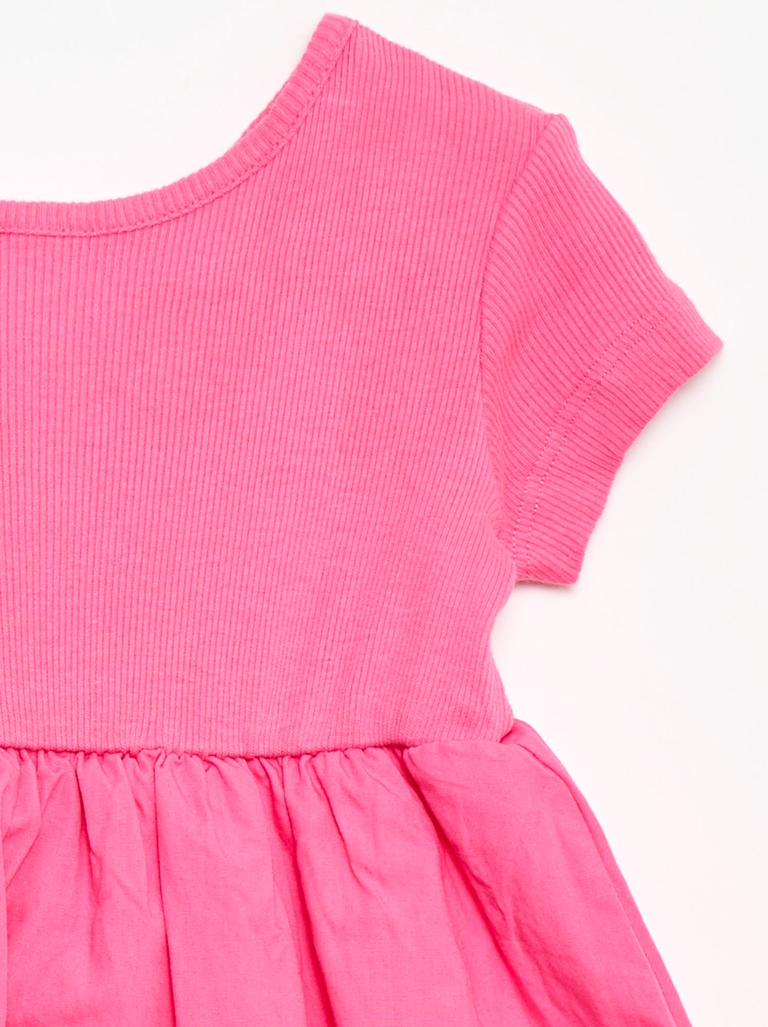 Robe à manches courtes forme boule - Rose (FEI07_4)
