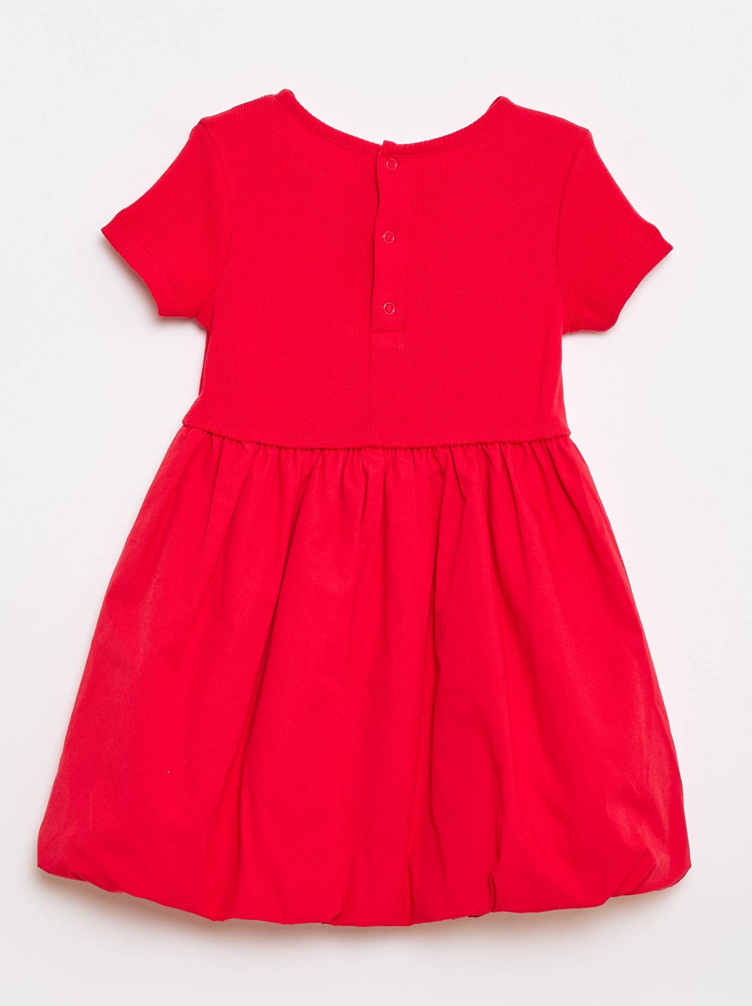 Robe à manches courtes forme boule - Rouge