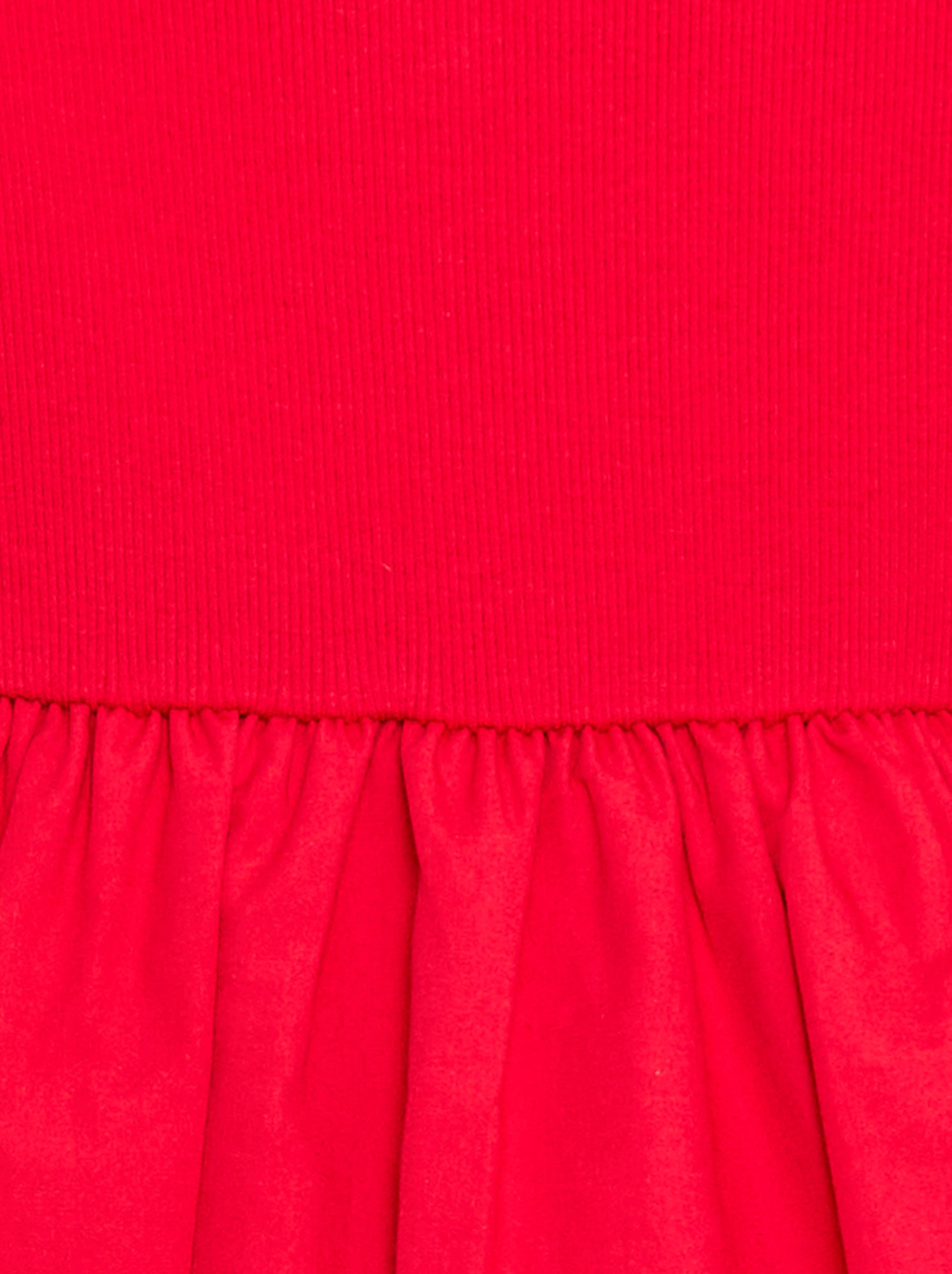 Robe à manches courtes forme boule - Rouge