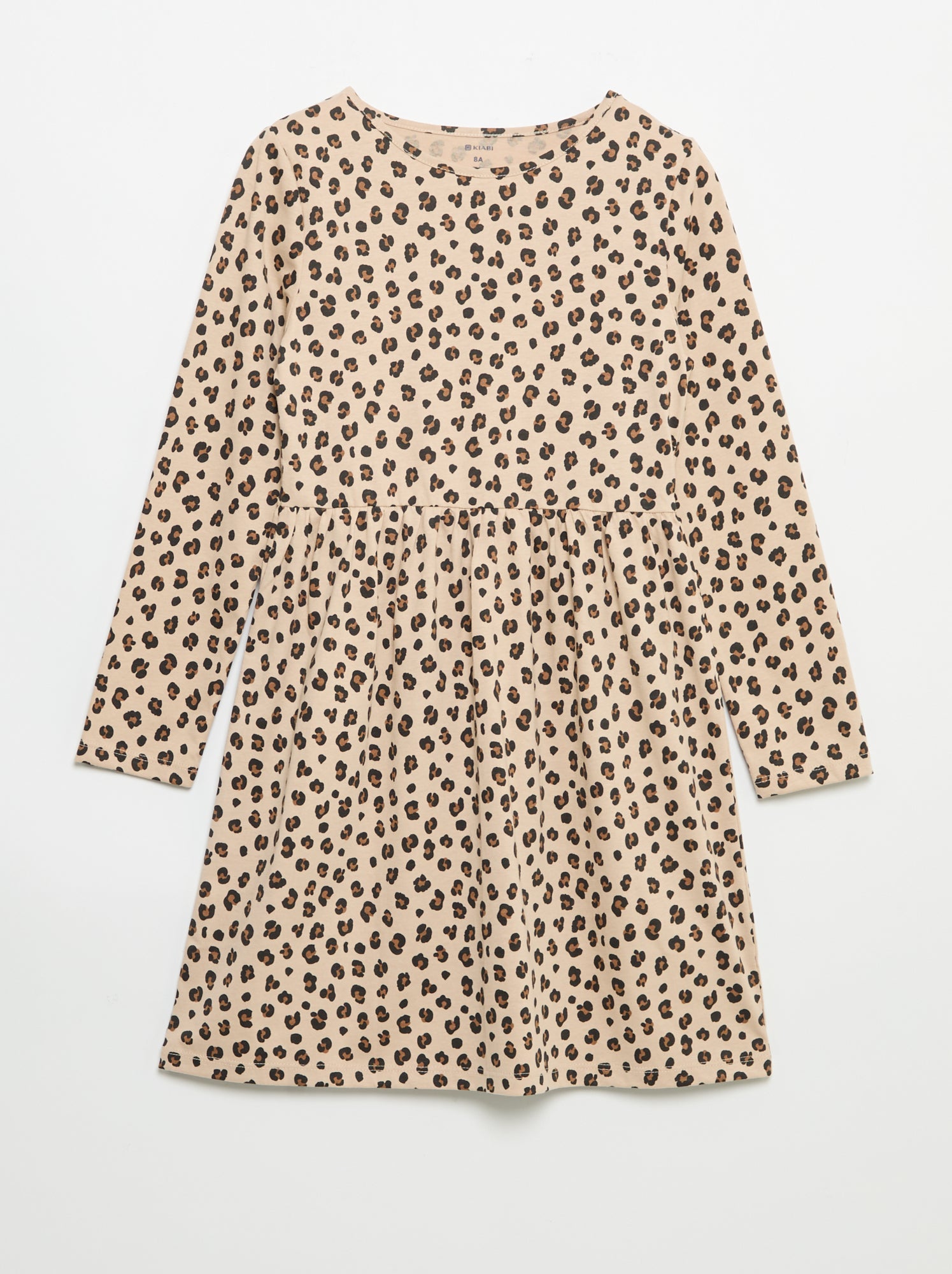 Robe à manches longues en jersey de coton - Beige