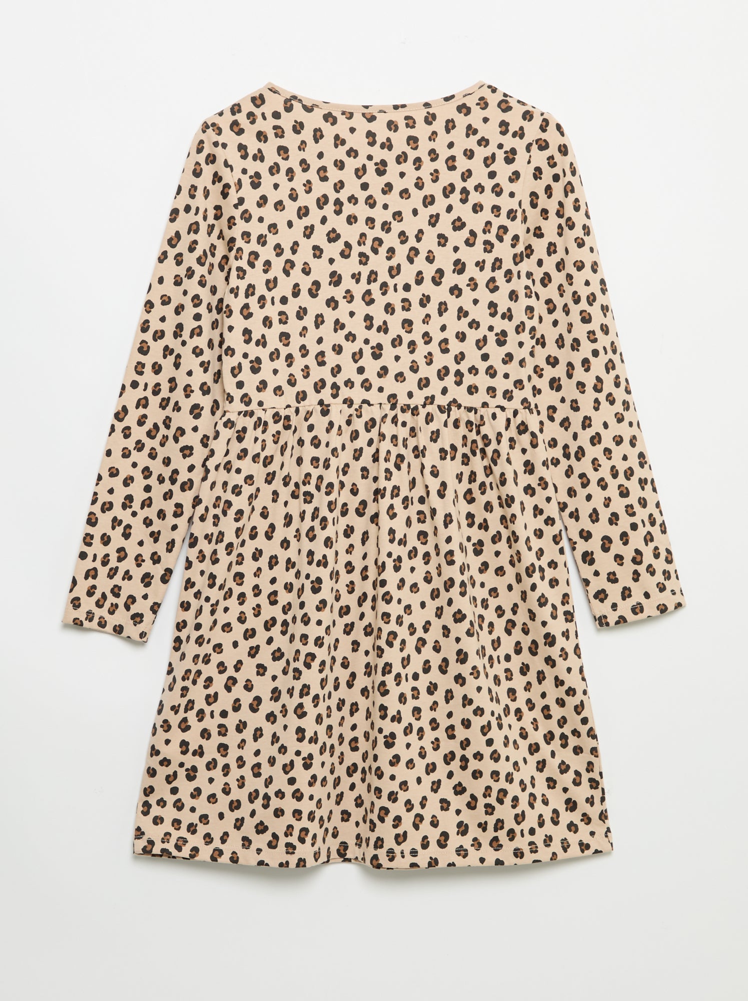 Robe à manches longues en jersey de coton - Beige