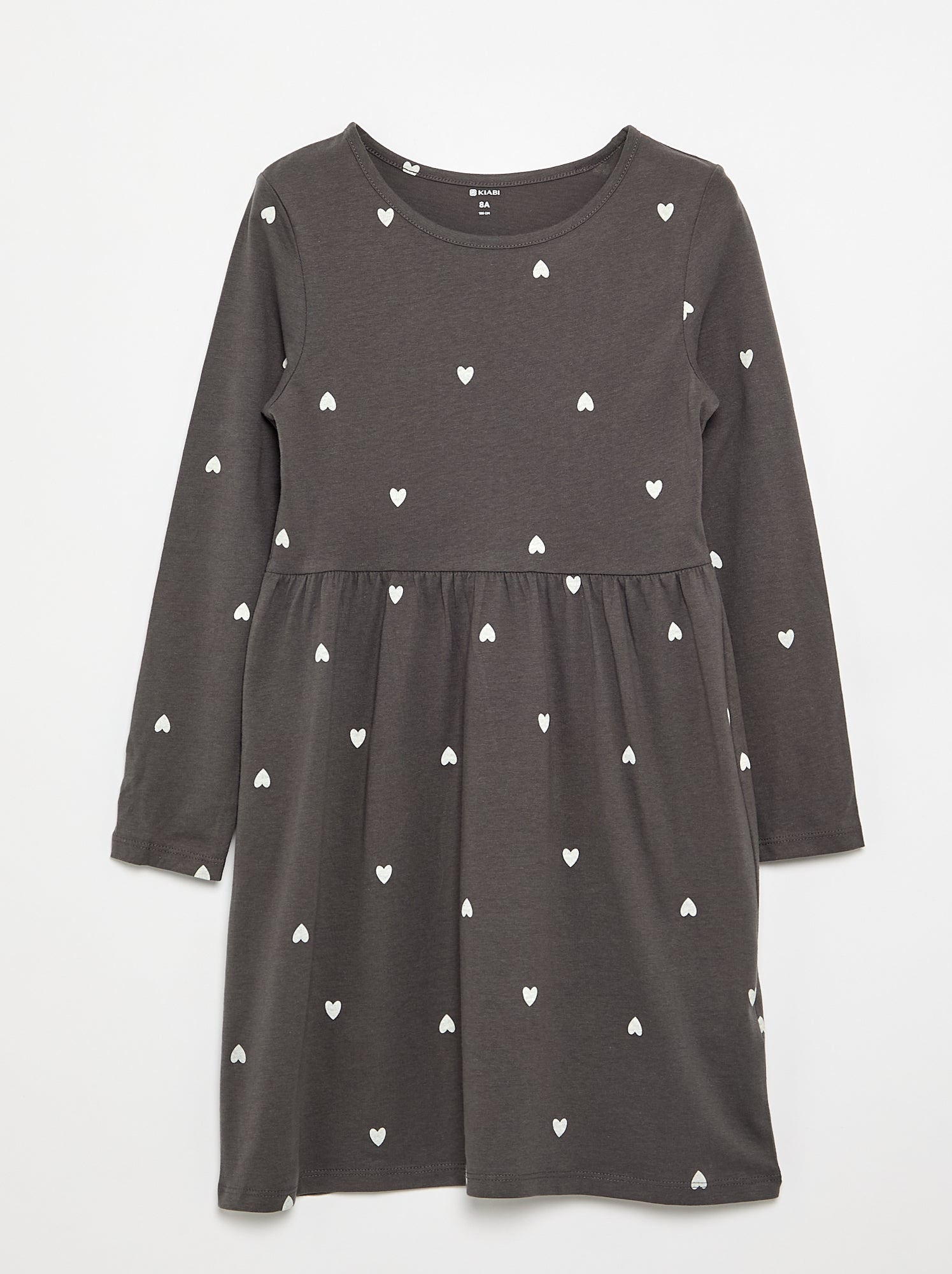 Robe à manches longues en jersey de coton - Noir