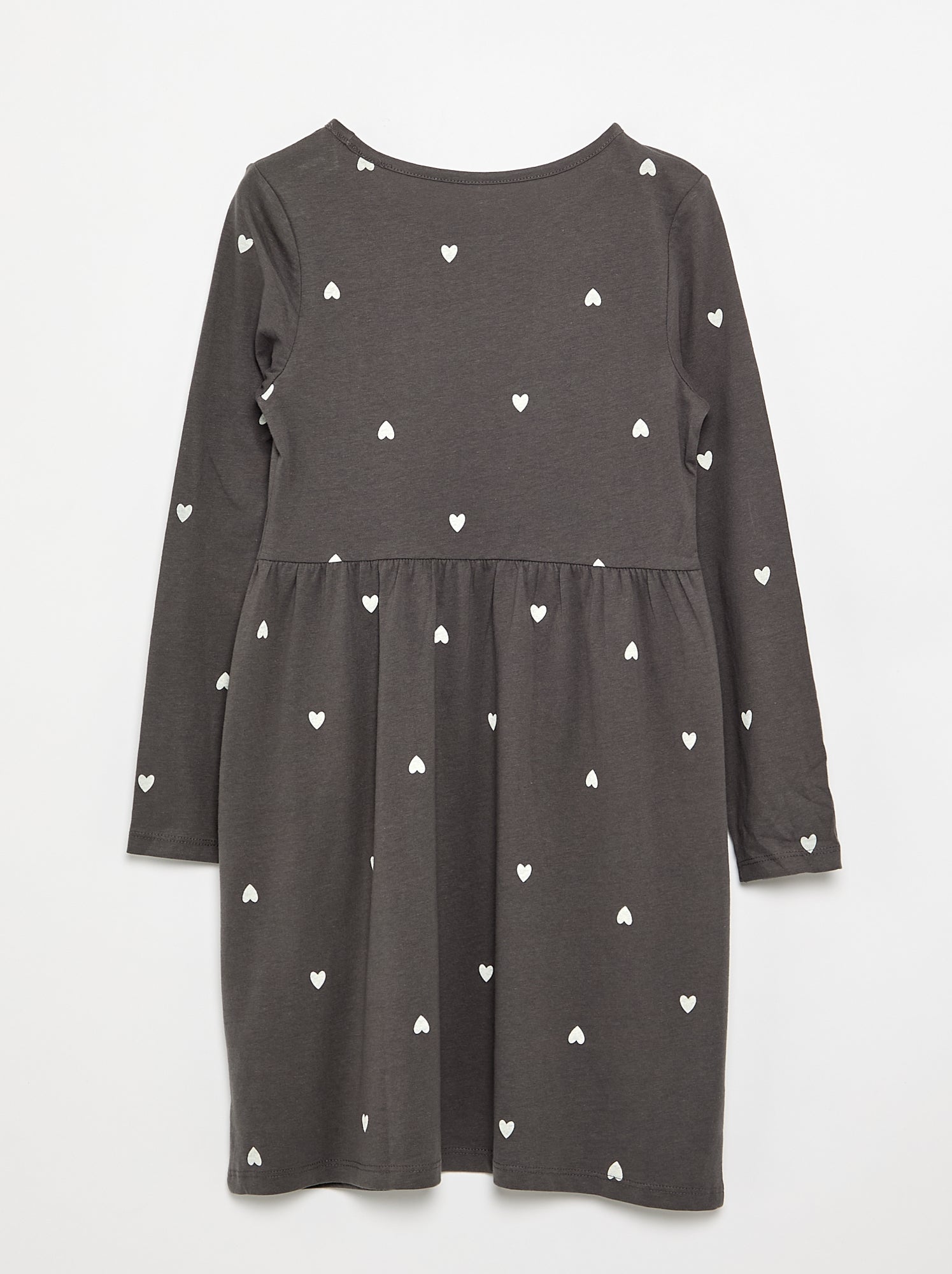 Robe à manches longues en jersey de coton - Noir