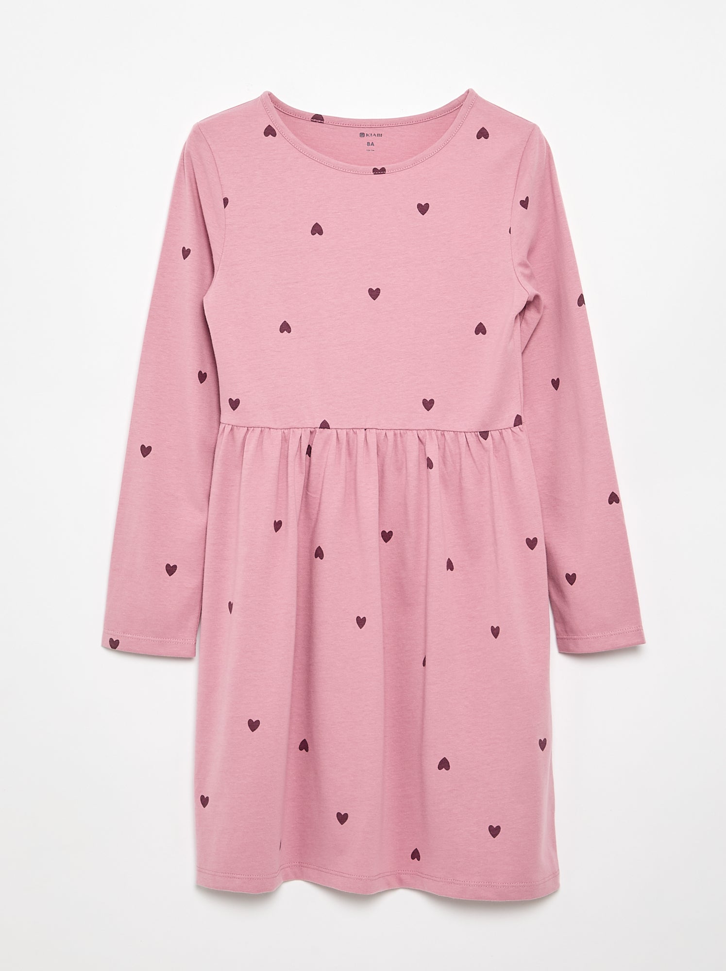 Robe à manches longues en jersey de coton - Rose