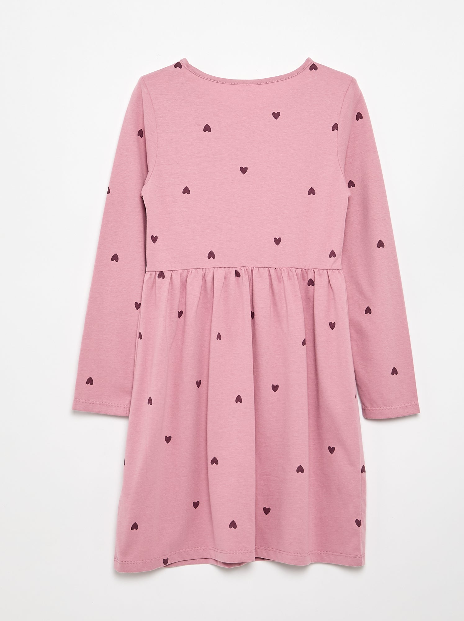 Robe à manches longues en jersey de coton - Rose