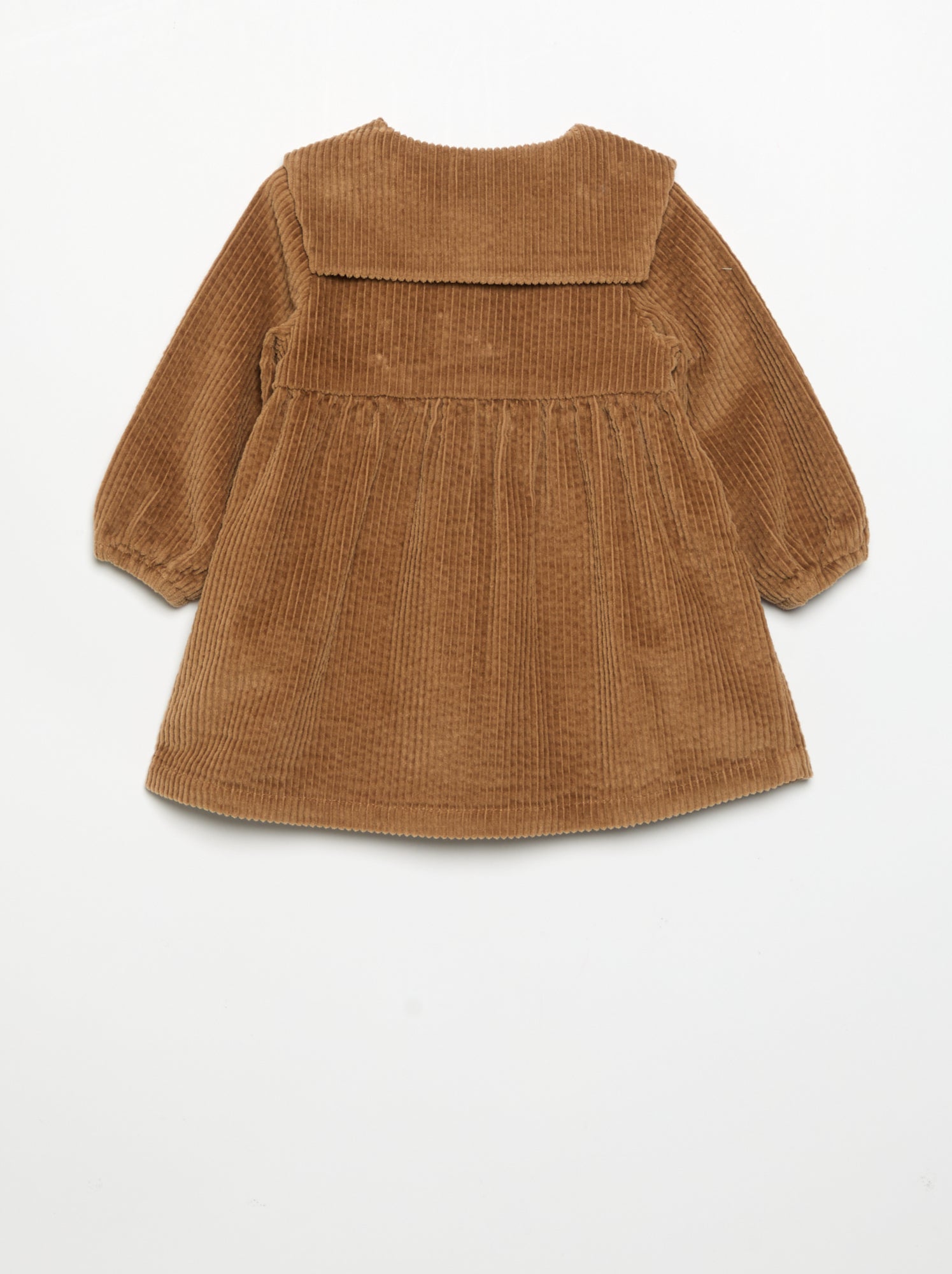 Robe à manches longues en velours - Beige