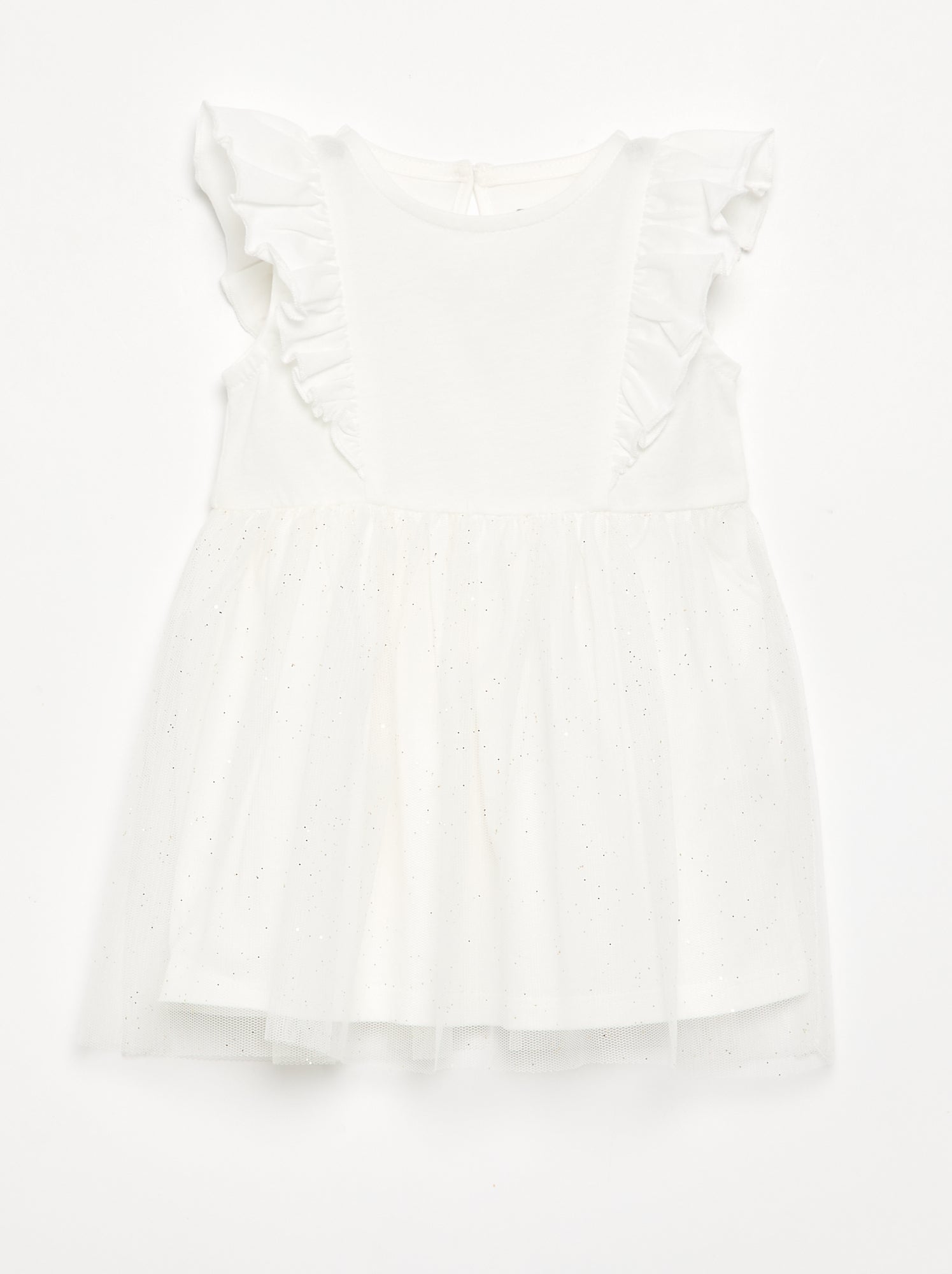 Robe avec base en tulle pailletée - Blanc