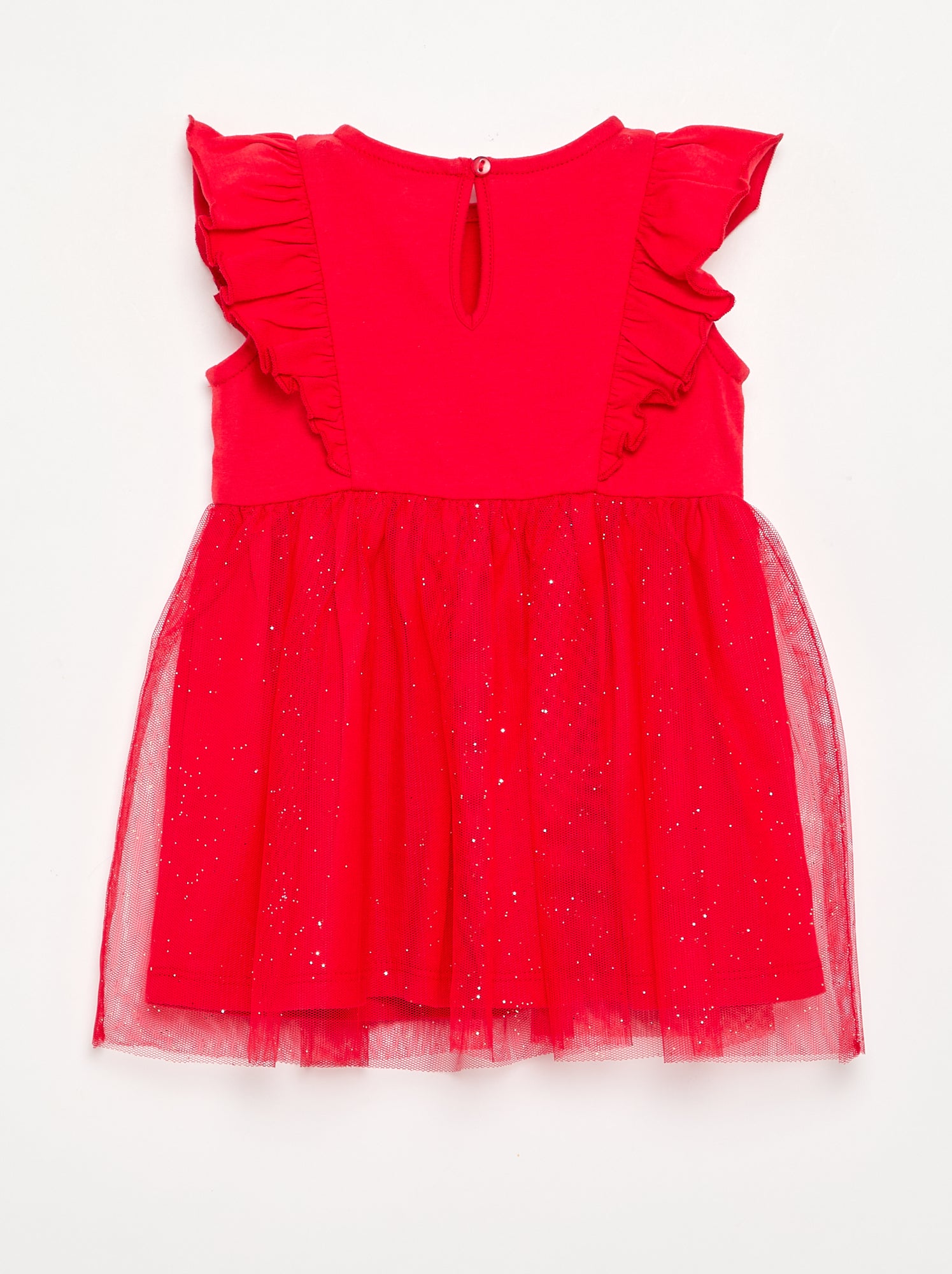 Robe avec base en tulle pailletée - Rouge