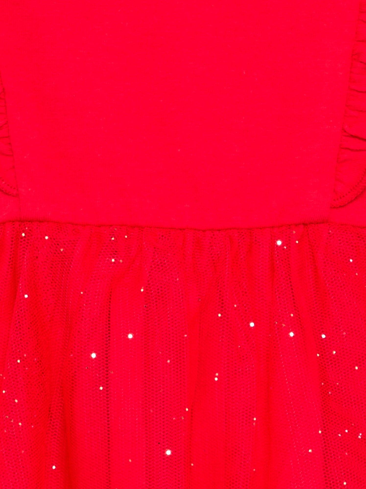 Robe avec base en tulle pailletée - Rouge