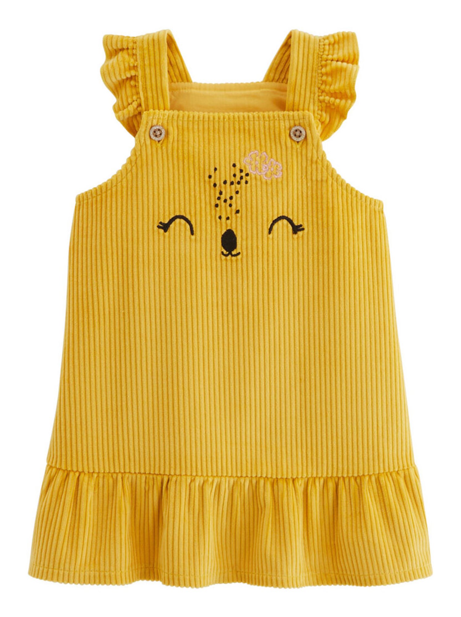 Robe bébé en velours côtelé adele - Jaune