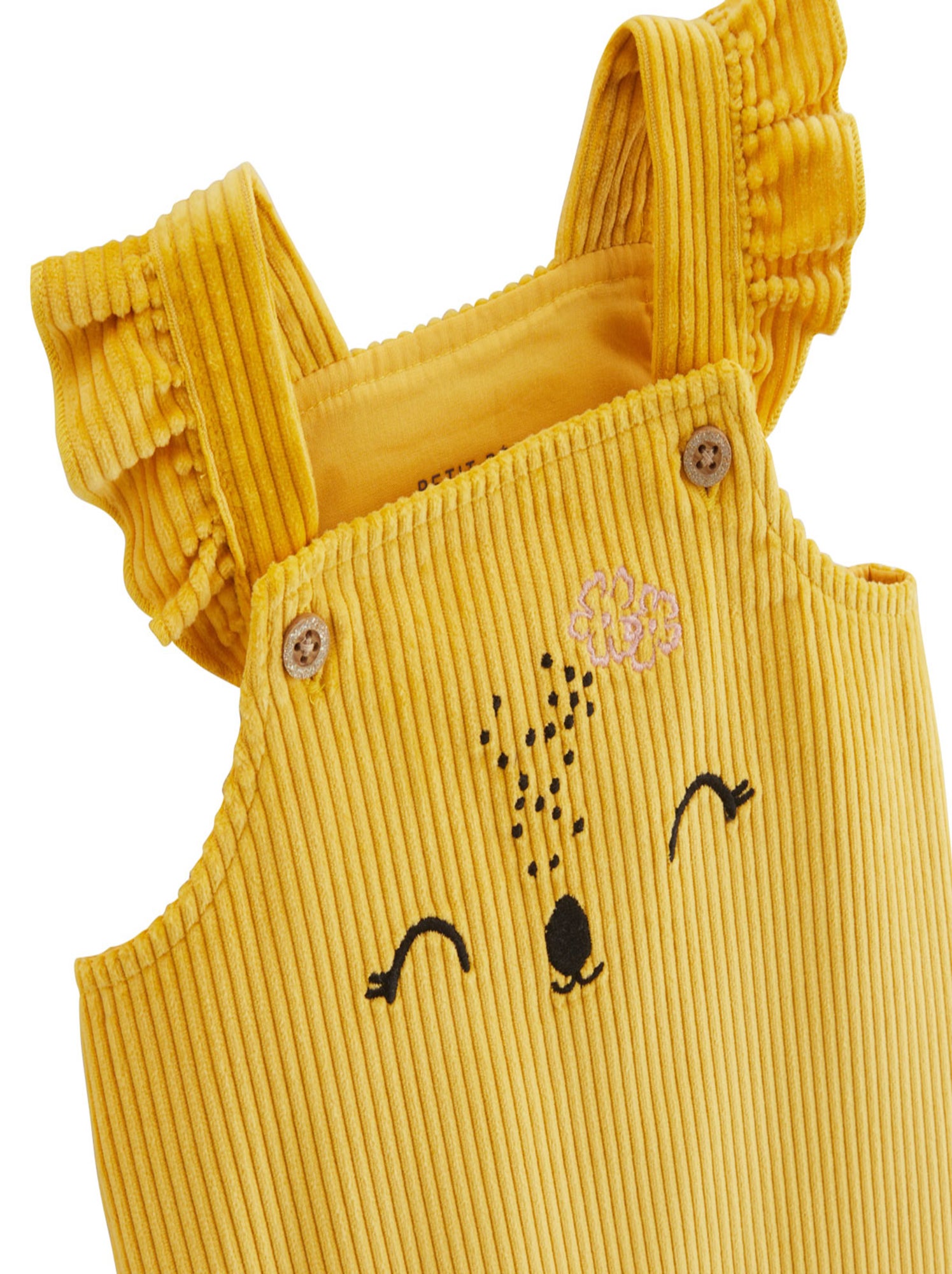 Robe bébé en velours côtelé adele - Jaune
