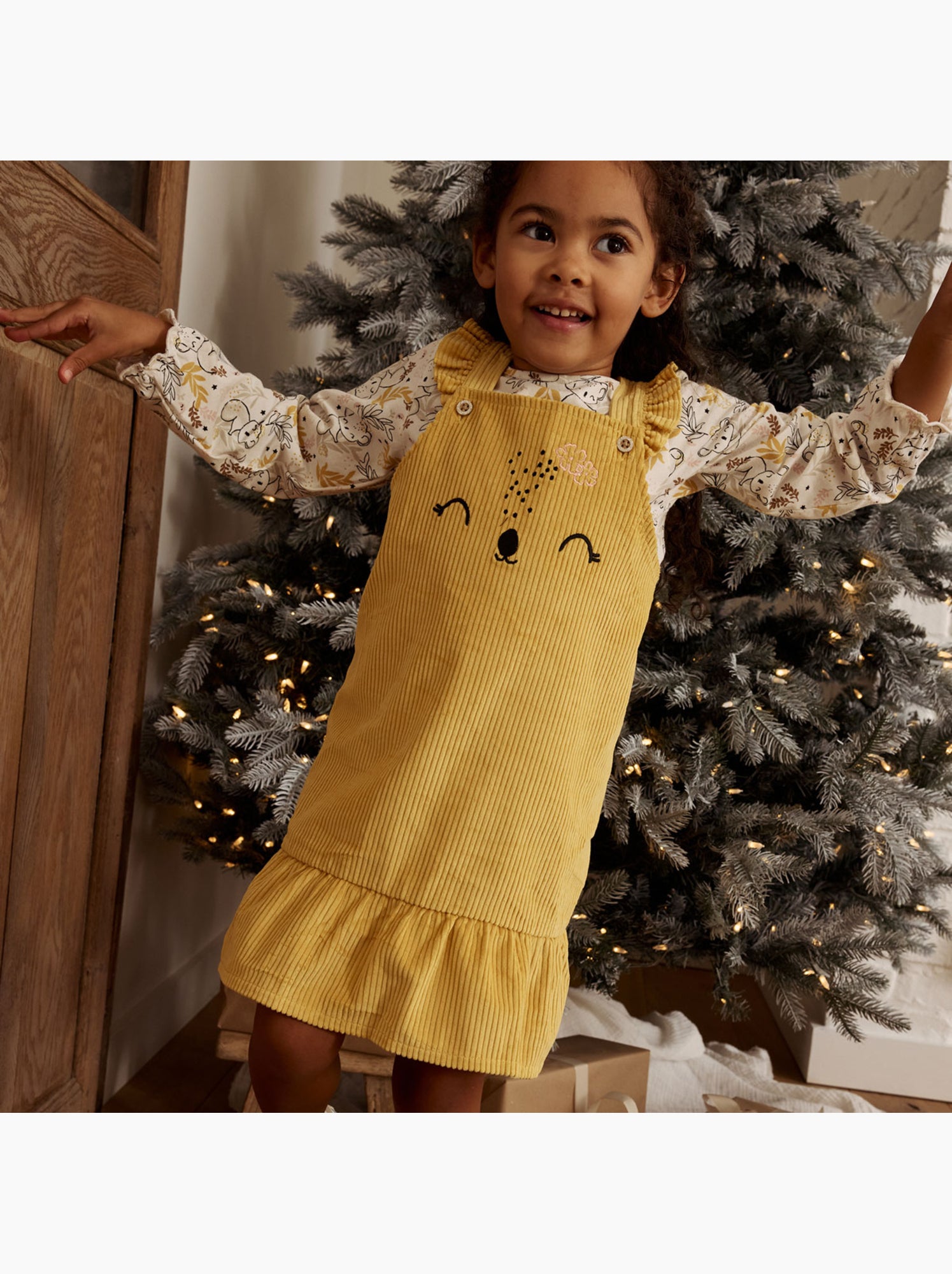 Robe bébé en velours côtelé adele - Jaune