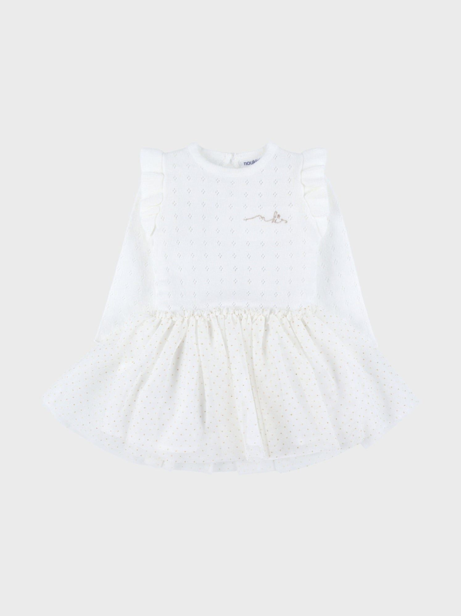 Robe bébé fille avec tricot Noukie's - Ecru