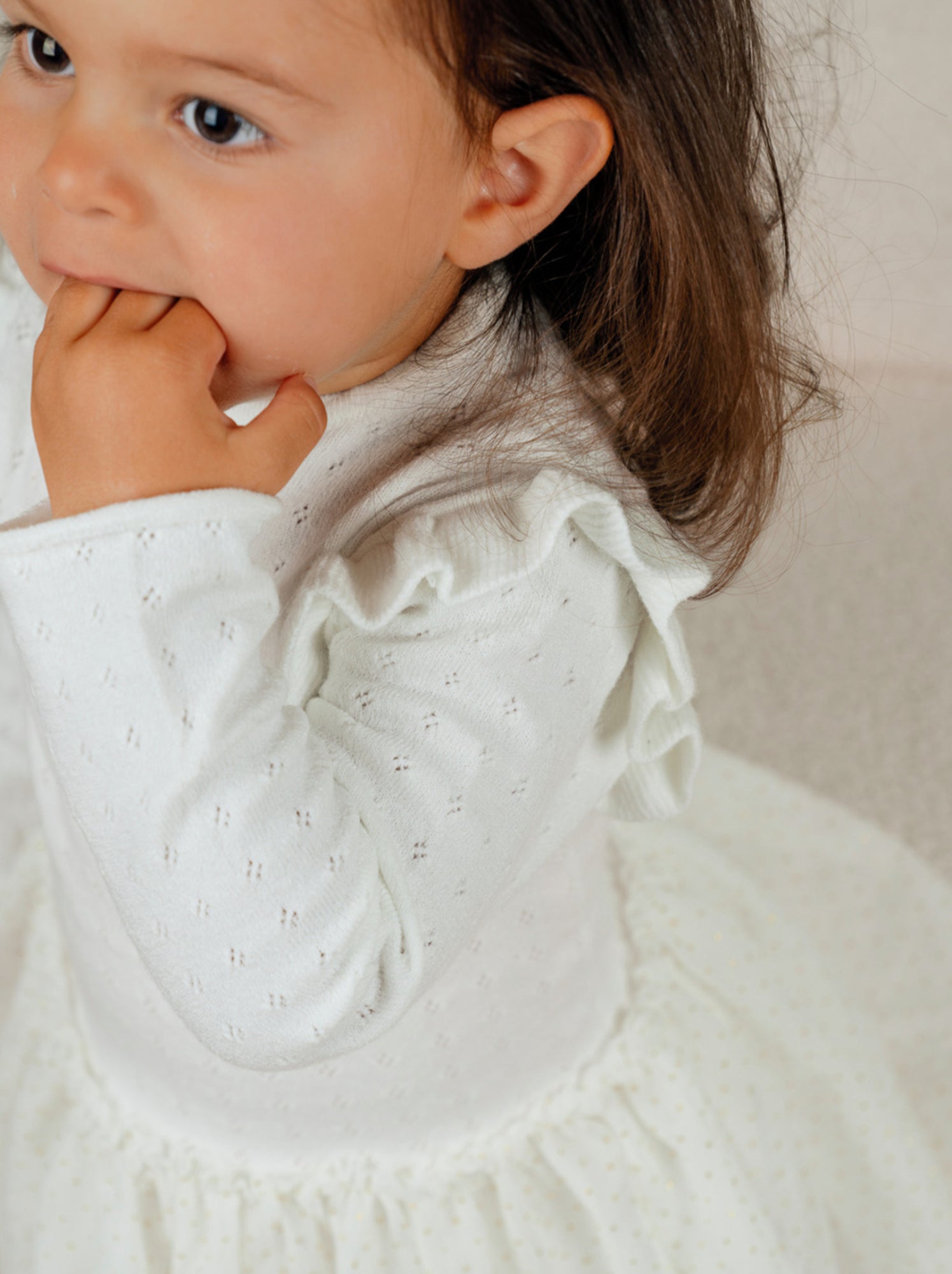 Robe bébé fille avec tricot Noukie's - Ecru