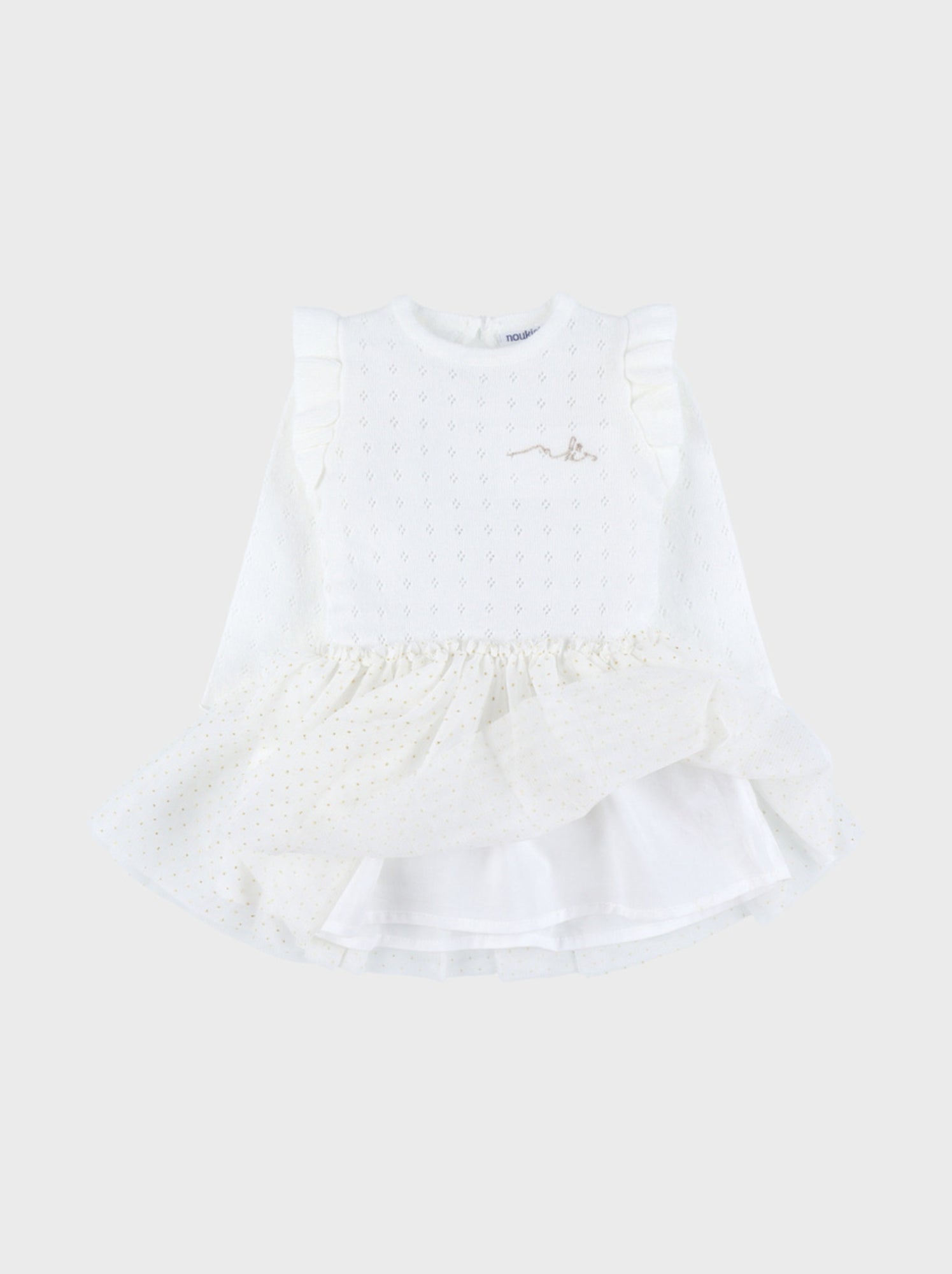 Robe bébé fille avec tricot Noukie's - Ecru